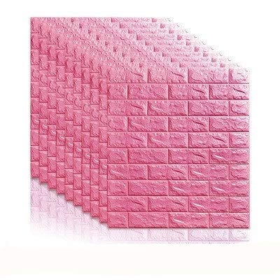 10-Pack 3D Brick Wall Stickers - Self-Adhesive Foam Wallpaper for DIY Home Decor, Waterproof & Durable - Perfect for Kids' Room, Living Room, Bedroom (Red, 77cm x 70cm) - Transform Walls with Realistic Brick Texture for Stylish Interior Design