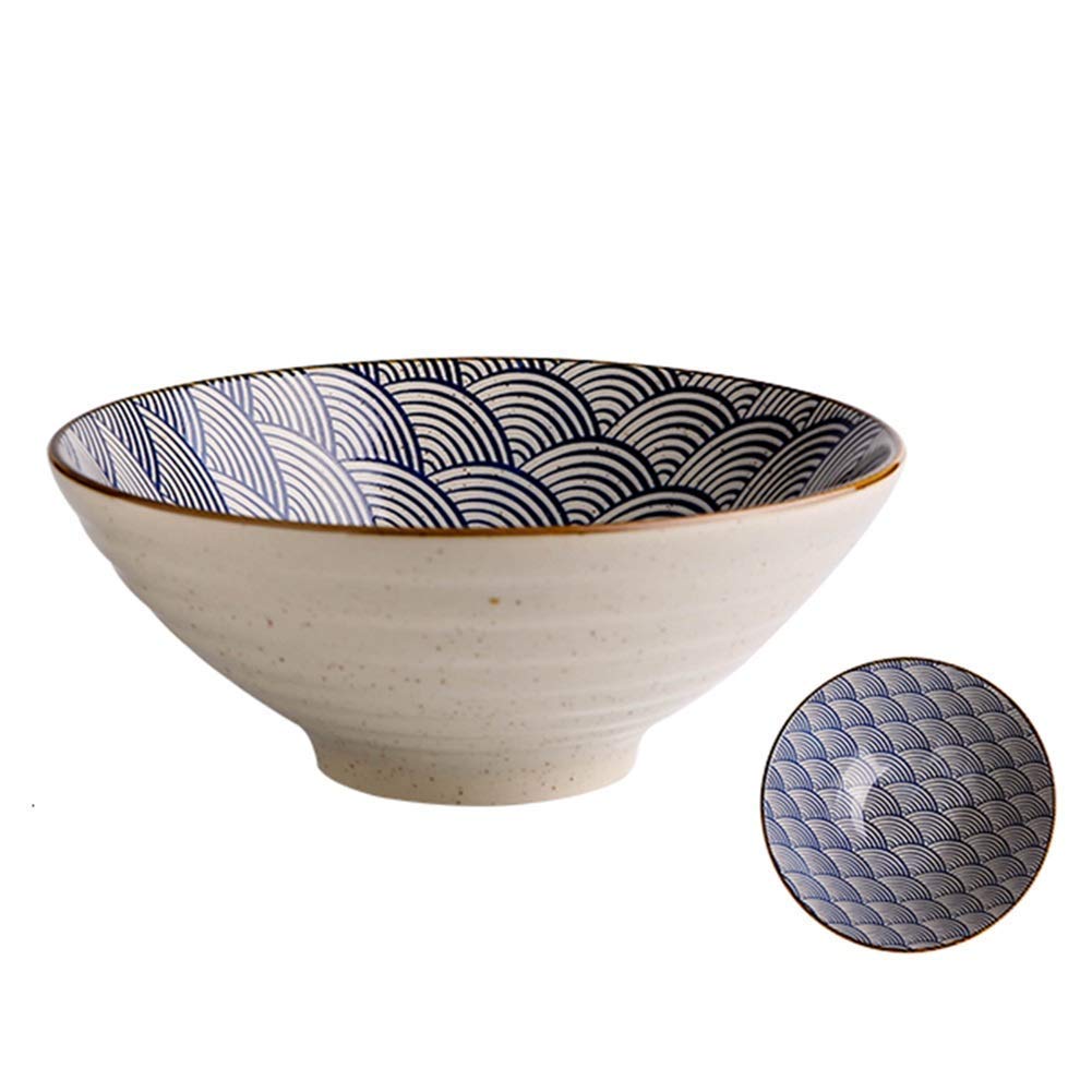 **8-Inch Ceramic Cereal Bowls Set of 5 - Soup, Salad, Ice Cream & Fruit Bowls - Durable & Healthy Tableware for Home, Kitchen, Restaurant - 10 Stylish Designs (Color: F)** - Perfect for Breakfast, Snacks, Parties & Everyday Dining