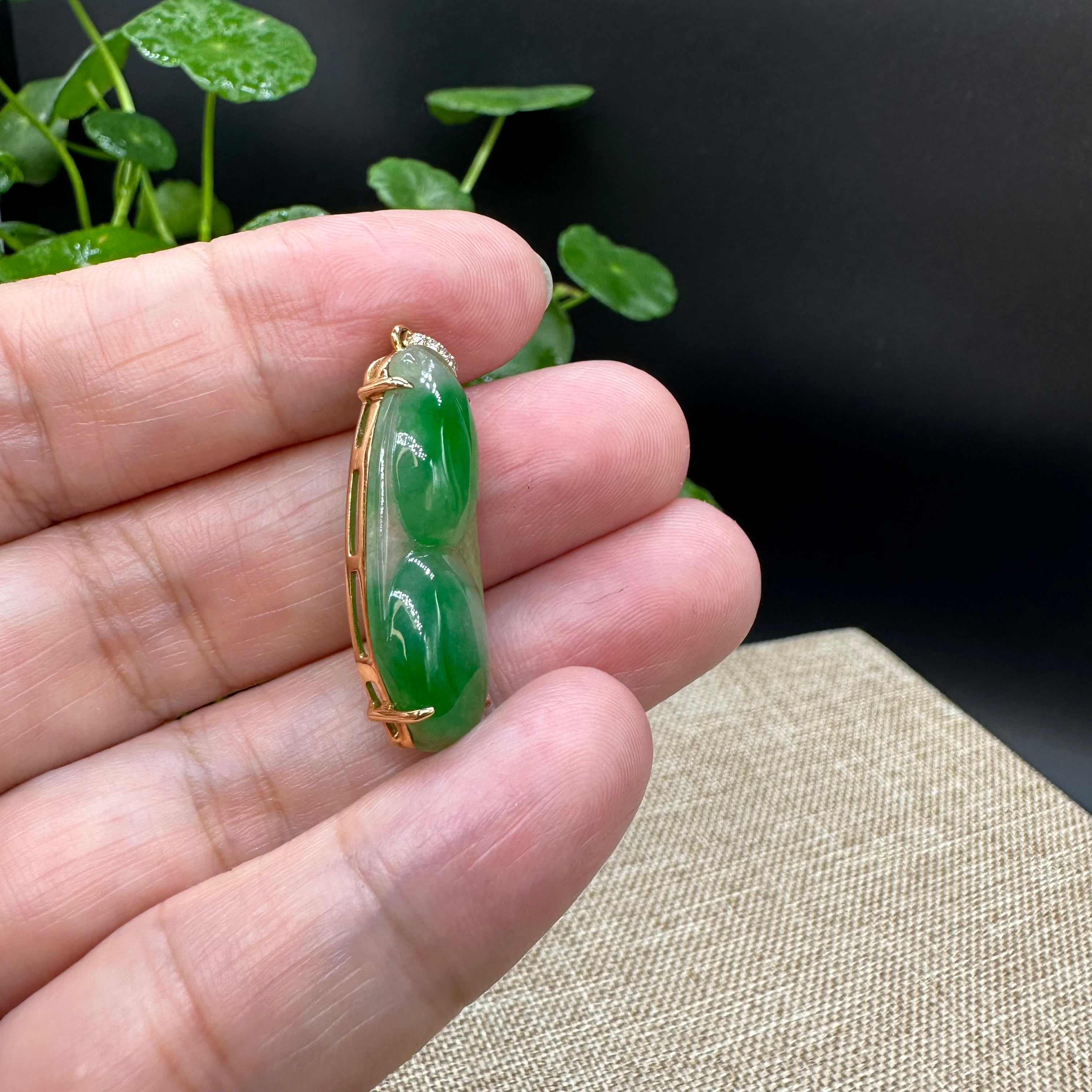 Premium Genuine Burmese Ice Green Jadeite Pendant Necklace - 18K Yellow Gold Bail - Elegant Jewelry Gift for Women, Perfect for Weddings, Parties & Special Occasions