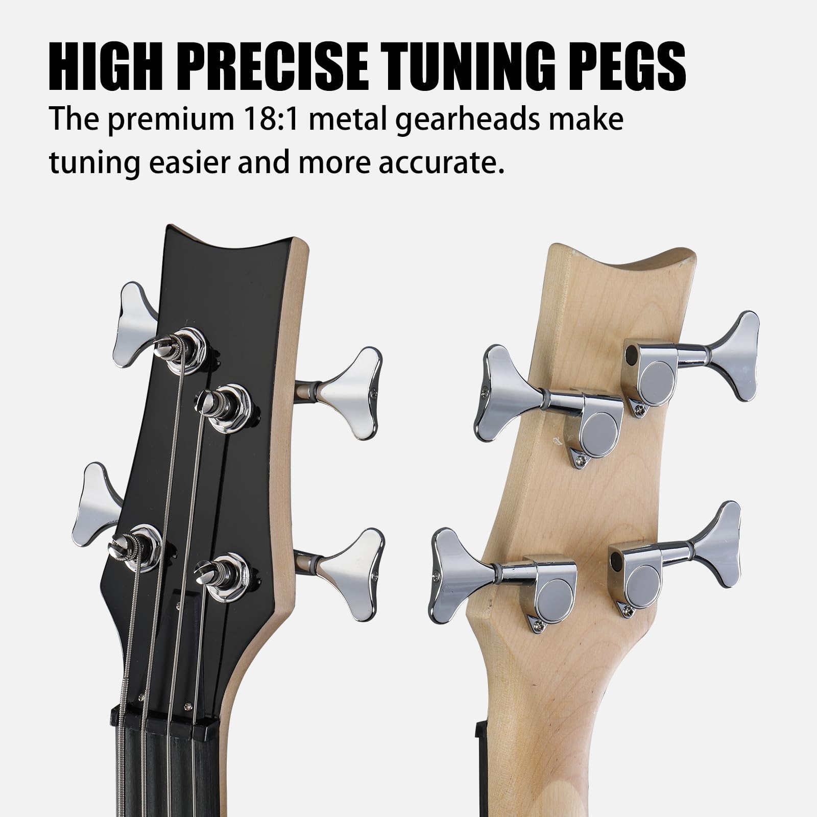 Ktaxon 4 String Electric Bass Guitar - Full Size Right Handed with Rosewood Fingerboard, Beginner Bass Guitar Kit Includes Cable & Wrench Tool (Sunset Burst) | Perfect for Beginners, Practice, Live Performances & Home Studio Recording