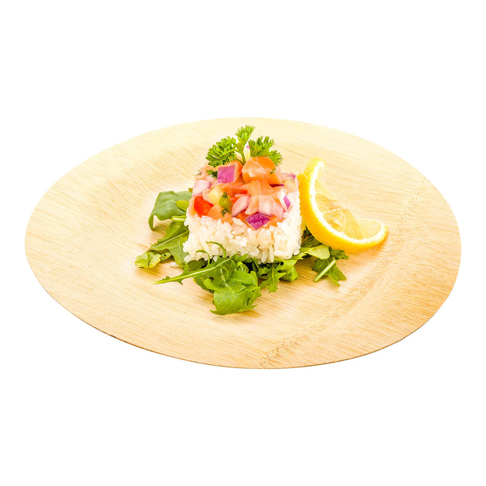 100-Pack Eco-Friendly Bamboo Veneer Plates & Disposable Flatware Set - Biodegradable 9