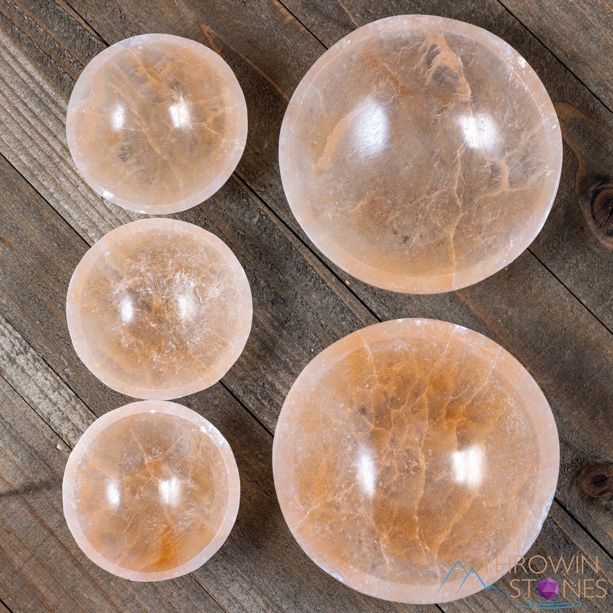 Orange Selenite Crystal Charging Bowl for Crystals & Jewelry | Natural Healing Stone Dish for Reiki, Meditation & Home Decor | E2085