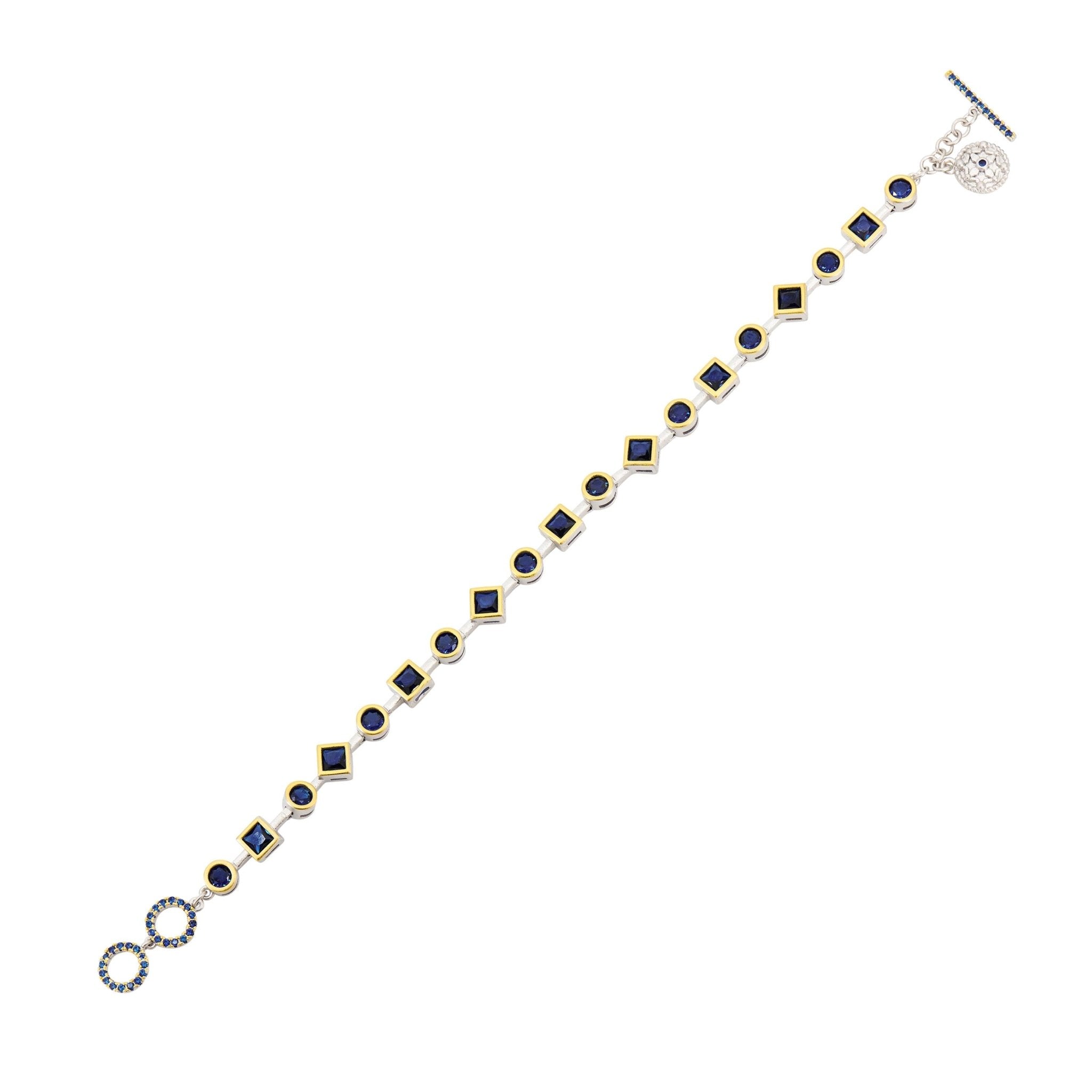 Midnight Mosaic Pavé Toggle Bracelet - Elegant Sterling Silver Jewelry for Women, Dainty Adjustable Chain Bracelet for Everyday Wear, Perfect Gift for Birthday, Anniversary & Special Occasions