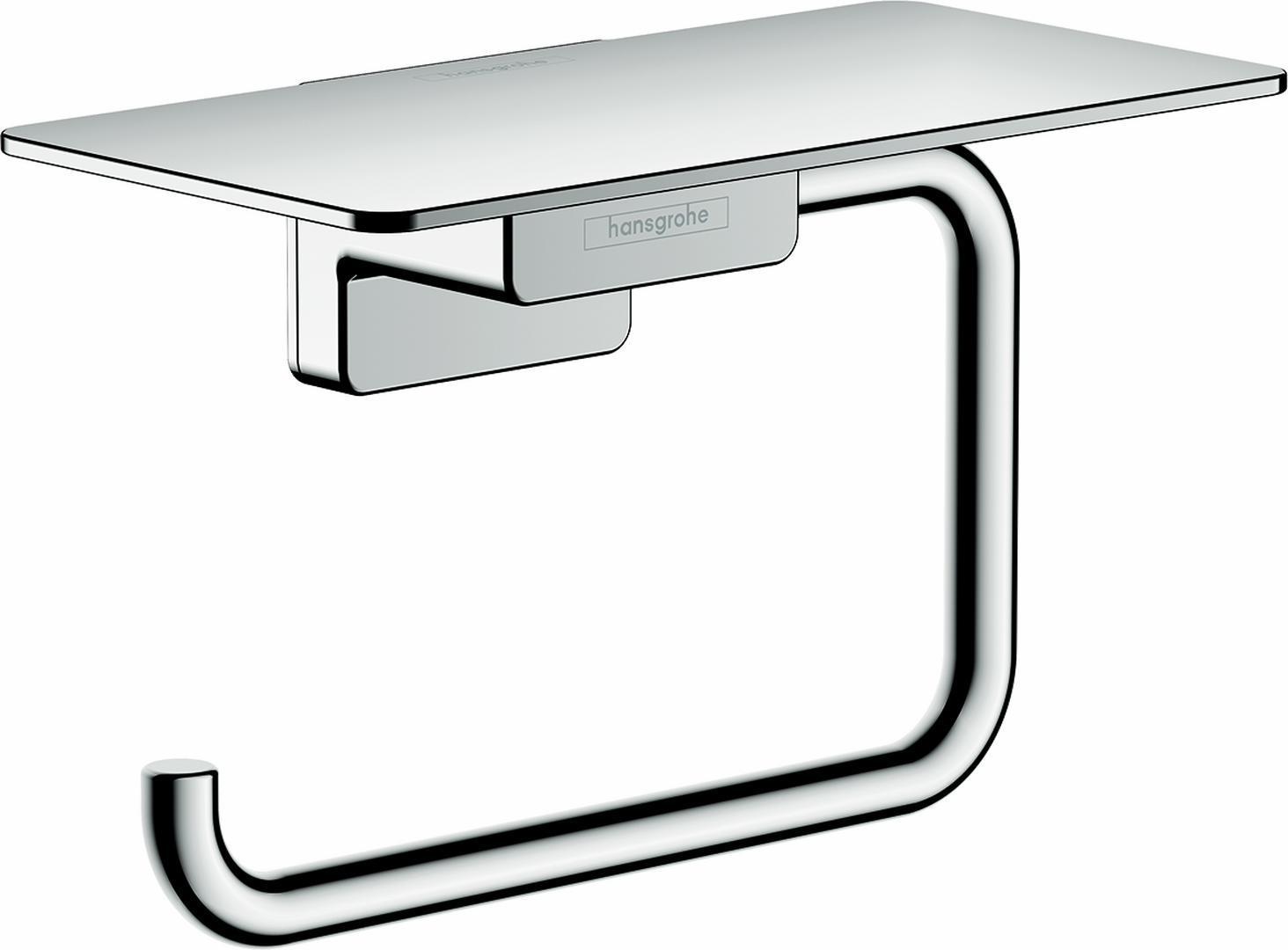 AddStoris Chrome Toilet Paper Holder with Shelf - Modern Bathroom Storage Solution for Hansgrohe 41772000 | Perfect for Small Spaces & Stylish Bathroom Organization