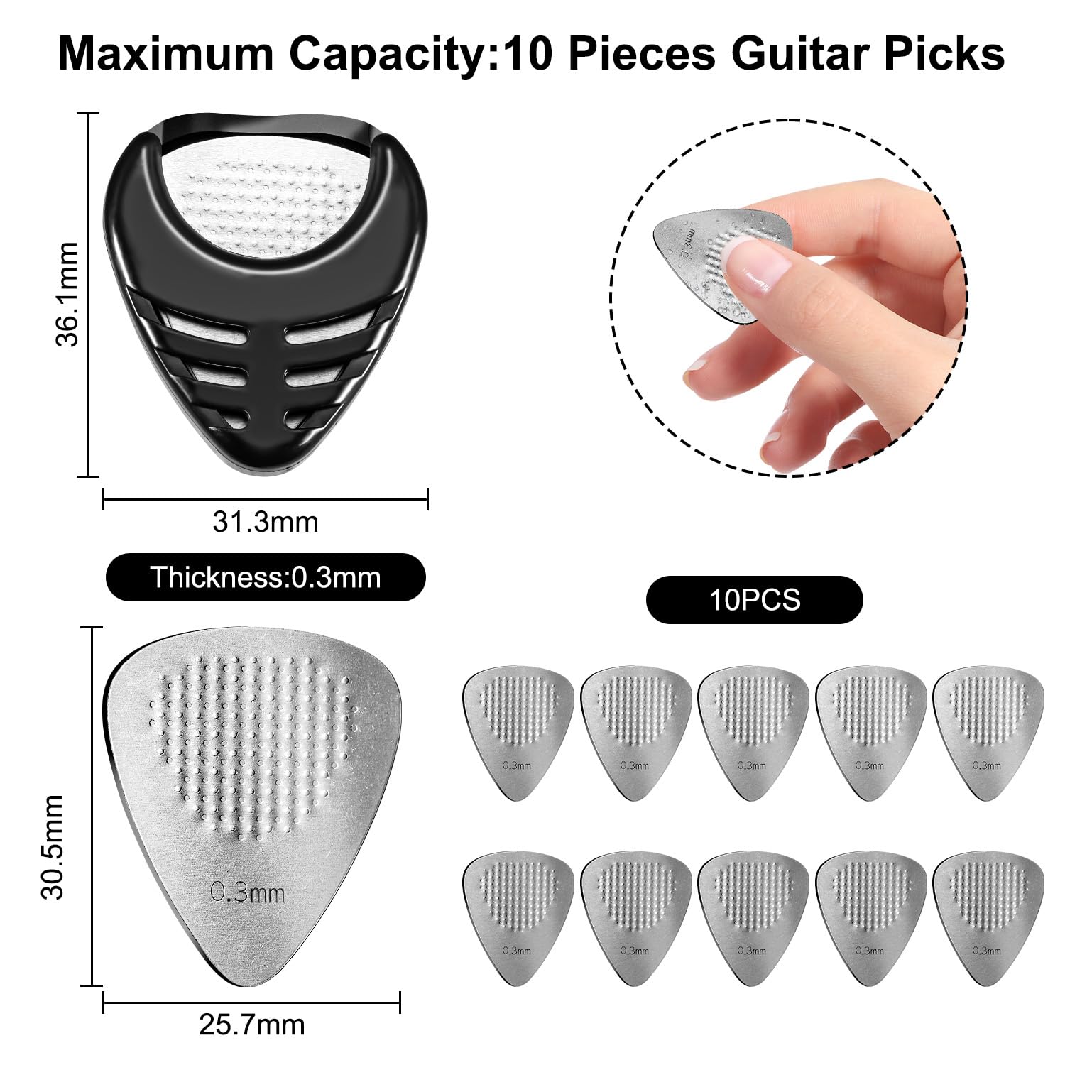 Premium Stainless Steel Guitar Picks - 30 Pcs Metal Plectrums with Storage Case for Electric Guitar, Bass & Ukulele - Durable Picks for Professional Musicians & Beginners - Perfect for Live Performances, Studio Recording & Practice Sessions