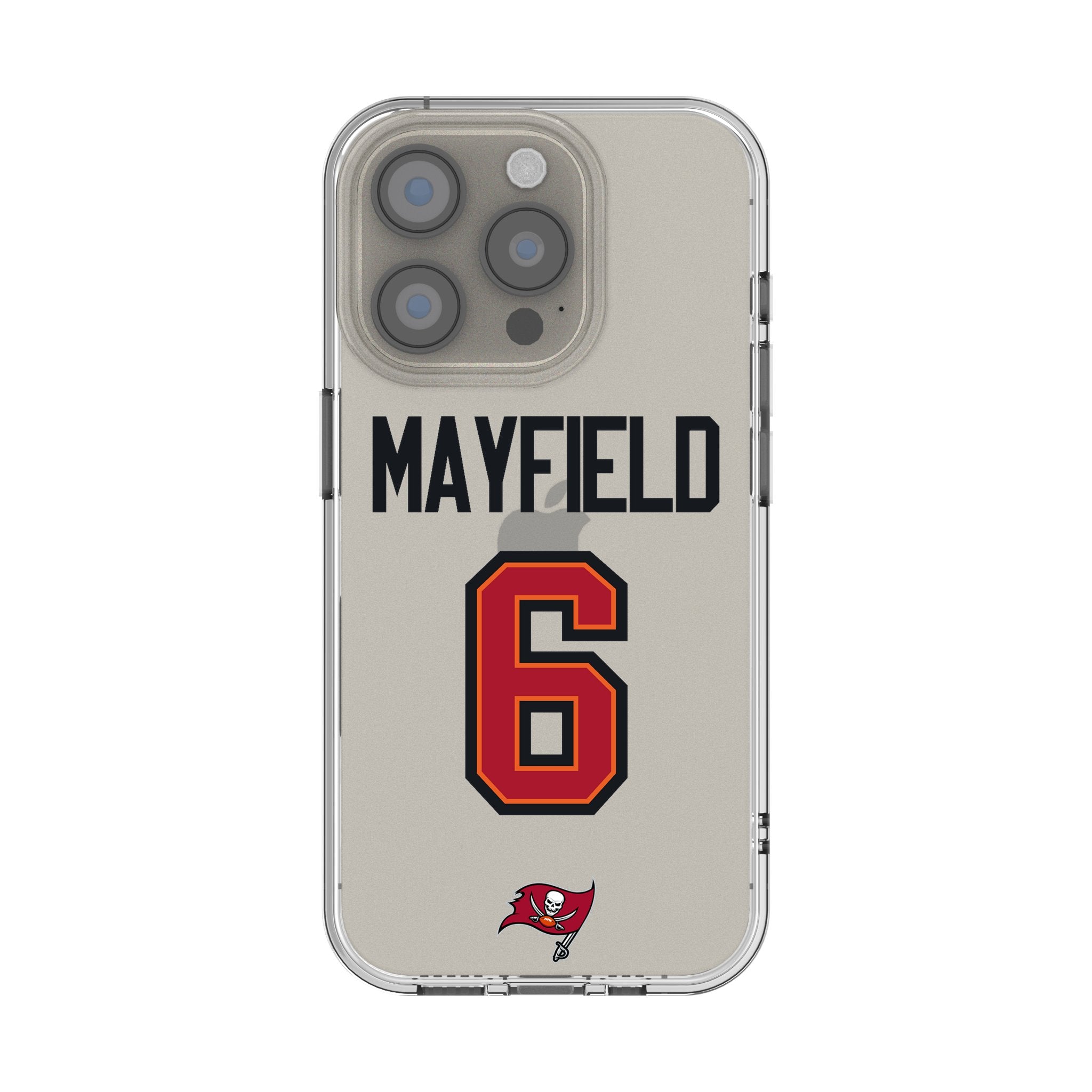 Baker Mayfield Tampa Bay Buccaneers NFL Football Team 6 Game Tactical Clear Phone Case for iPhone 14/13/12/11 Pro Max - Perfect for Game Day & Everyday Protection