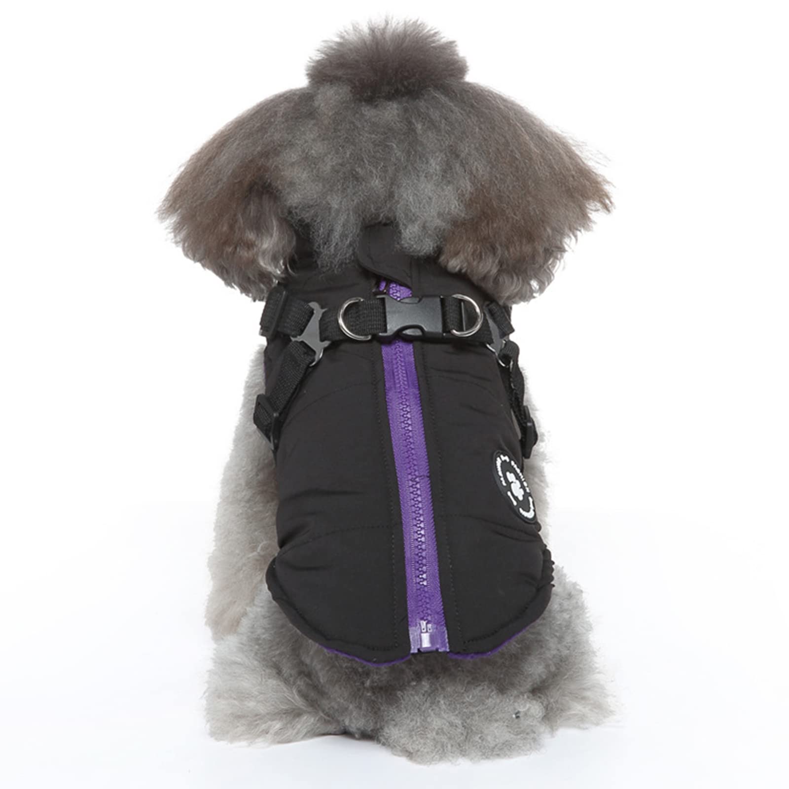 2-in-1 Dog Winter Coat with Harness - Warm Zippered Jacket & No-Pull Vest for Small to Medium Dogs (XL, Black) | Perfect for Cold Weather Walks & Outdoor Adventures