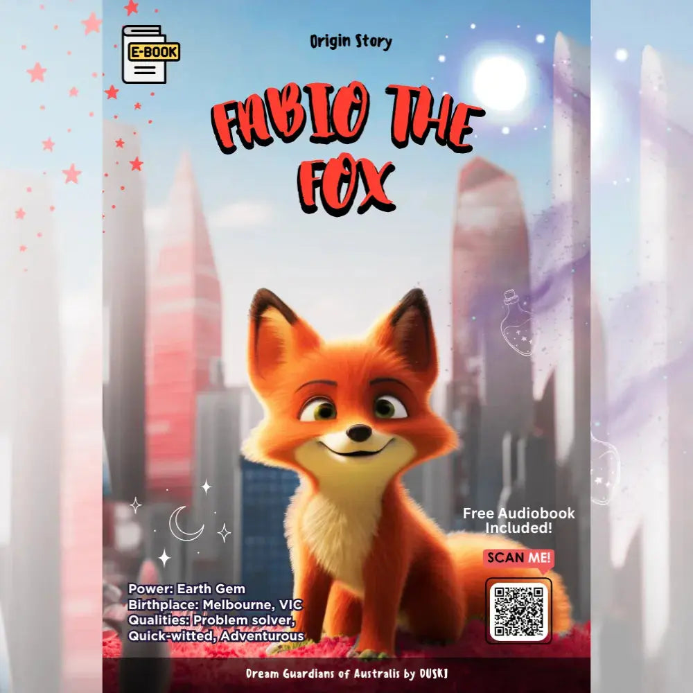 Duski Dream Guardian Fox Plush Toy - Cute & Soft Stuffed Animal for Kids, Perfect for Bedtime Comfort, Gifts & Nursery Decor