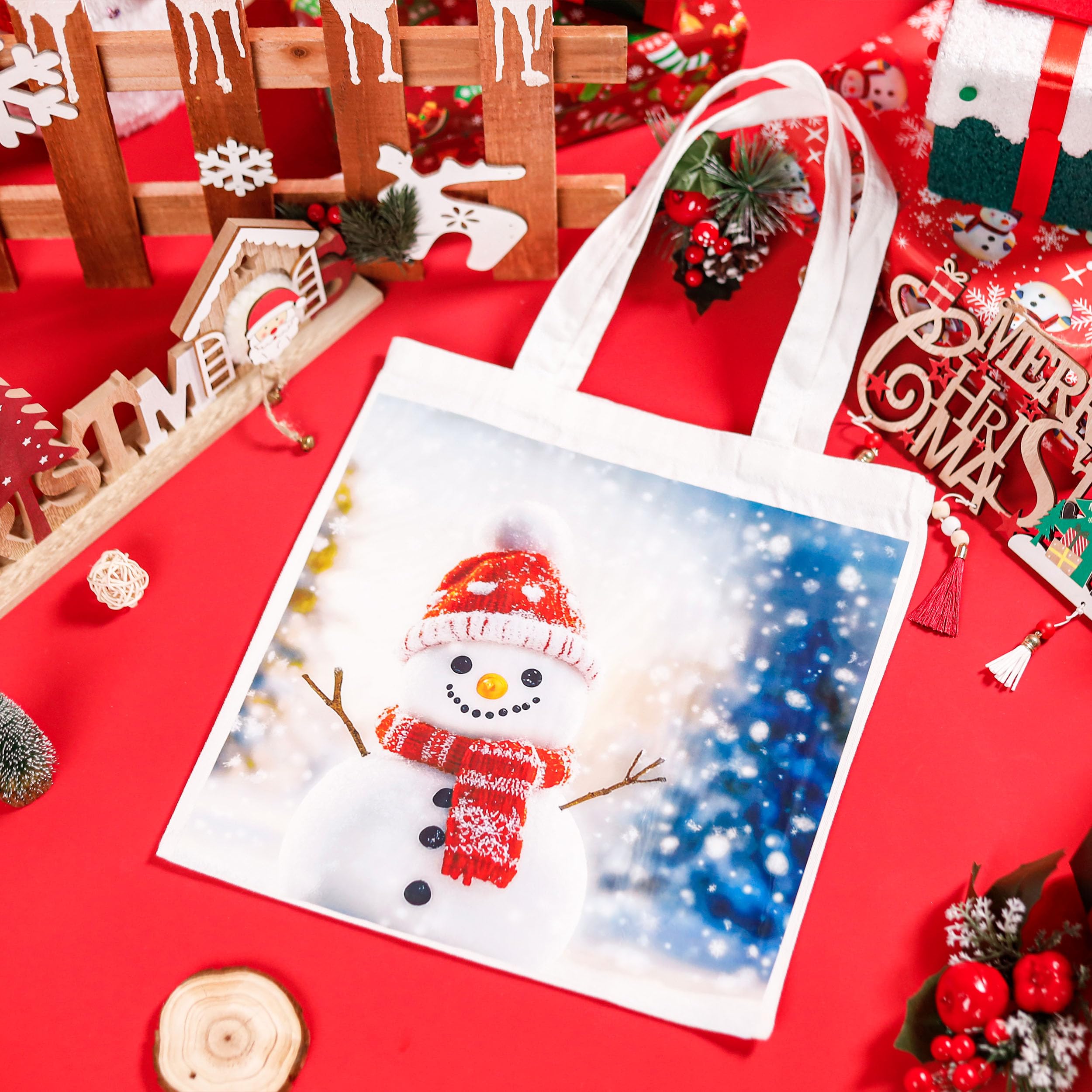 Joyclub 10 Pack Sublimation Tote Bags - Bulk Polyester Canvas Reusable Grocery Bags for DIY Painting, Crafting & Sublimation - Perfect for Gifts, Shopping, Beach Trips & Farmers Market