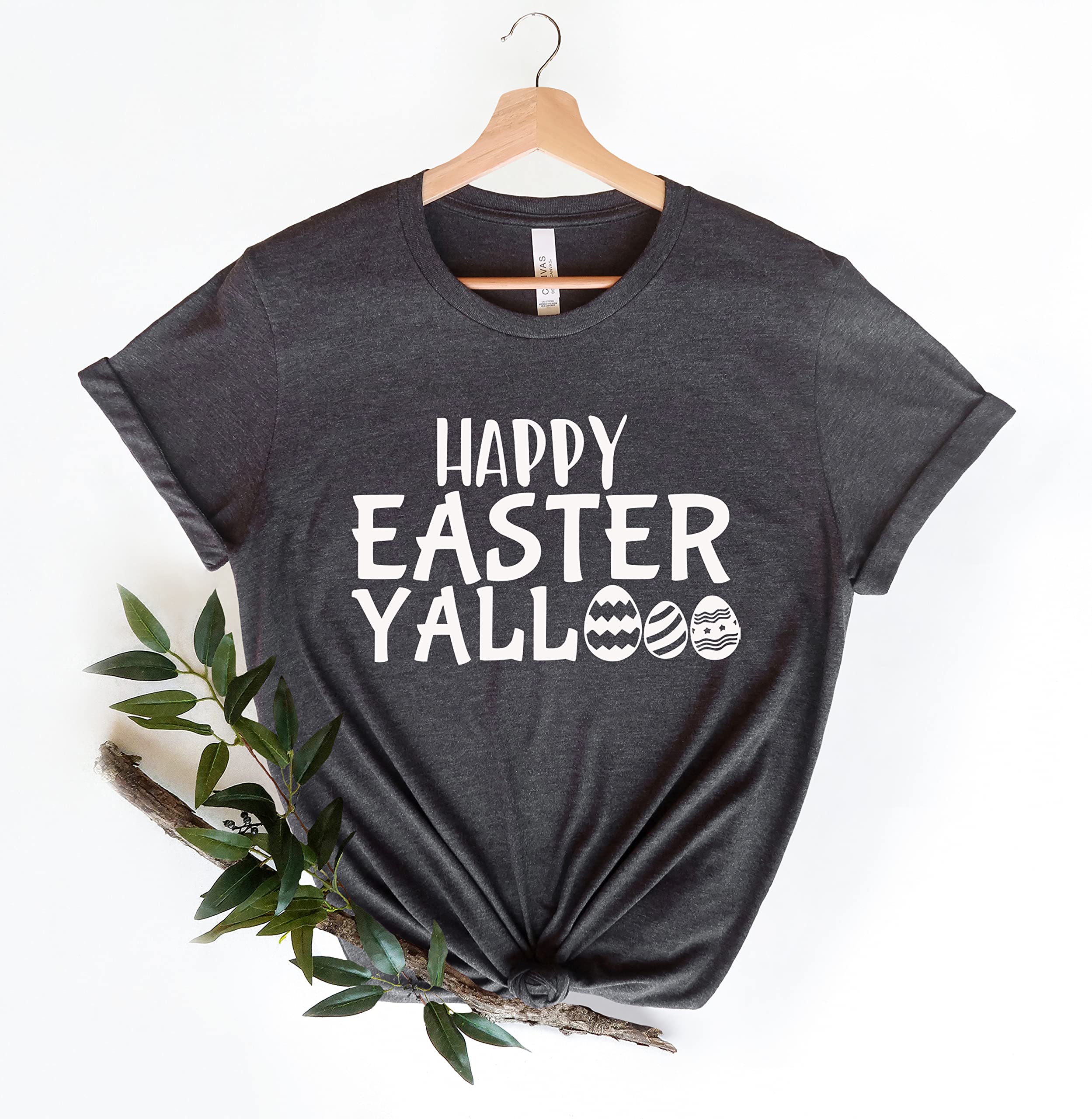 Happy Easter Y'all T-Shirt - Christian Easter Shirt with Jesus Design, Inspirational Gift for Easter Day - Perfect for Church, Family Gatherings & Easter Celebrations