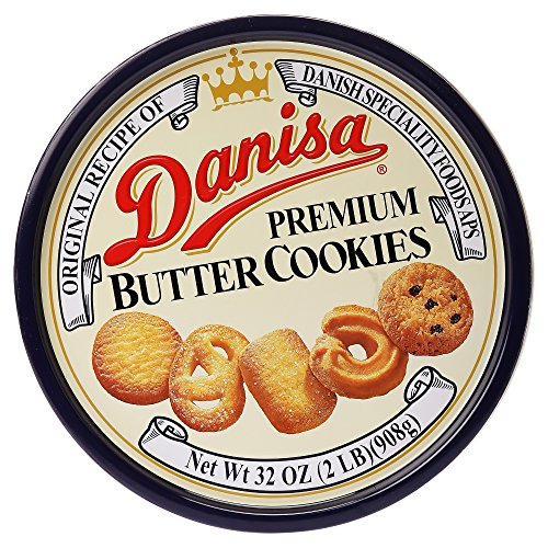 Premium Danisa Butter Cookies in Decorative Tin - 32 Oz (907g) | Authentic Danish Shortbread Treats for Gifts, Parties & Tea Time Snacking