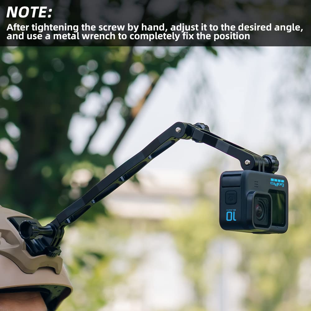 SUREWO Aluminum NVG Helmet Mount for GoPro Hero 13/12/11/10/9/8/7/6/5 Black, DJI Osmo Action 5/4/3/2 - Universal Action Camera Mount with NVG & Extension Arm Set - Perfect for Military, Airsoft, Tactical Training & Outdoor Adventures