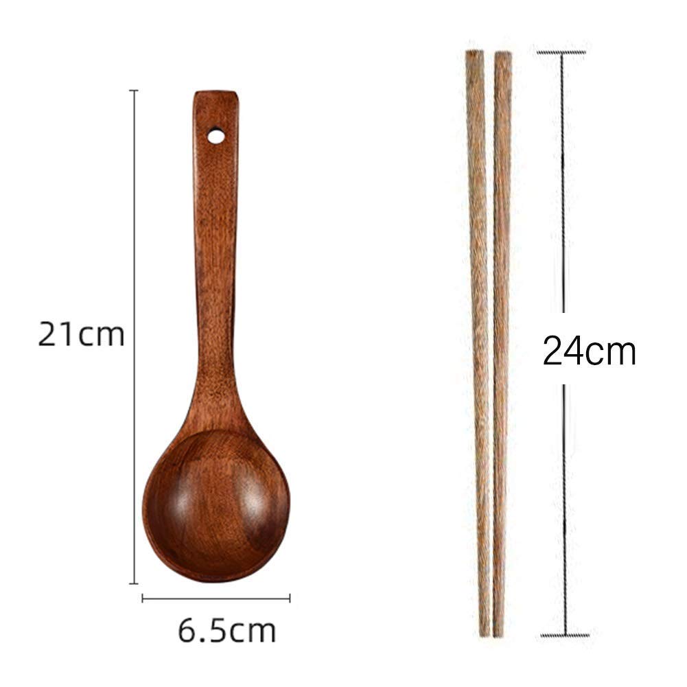 Premium Ceramic Noodle Soup Bowl Set with Wooden Spoon & Chopsticks - Microwave & Dishwasher Safe - Perfect for Ramen, Pho, Cereals & Asian Fusion Cuisine - Ideal for Home Dining, Gifts & Restaurant Use
