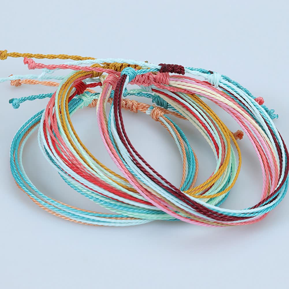 6/15PCS Summer Surfer String Woven Anklet Bracelets - Adjustable Handmade Waterproof Braided Bracelet for Women & Girls - Boho Beach Friendship Jewelry, Colorful Woven Rope for Surfing, Vacation & Festival Accessories