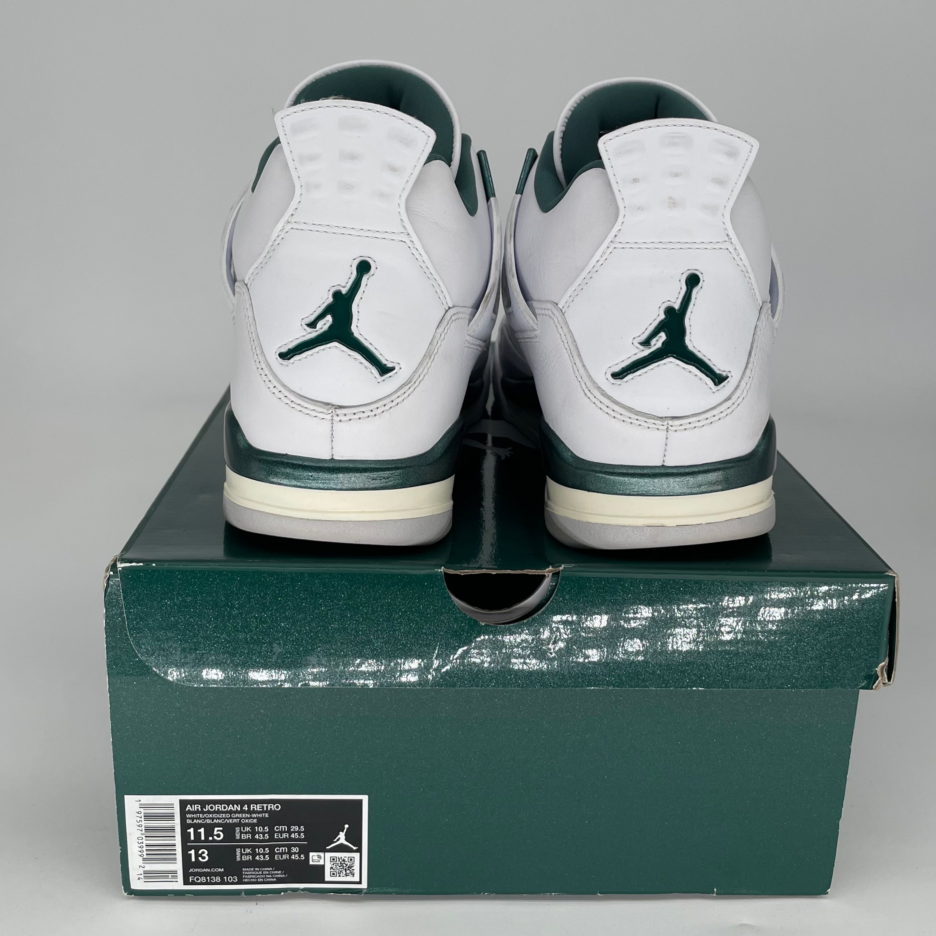 AIR JORDAN 4 OXIDIZED GREEN Men's Basketball Shoes - Size 11.5 (FQ8138-103) | Retro Sneakers for Streetwear & Casual Outfits