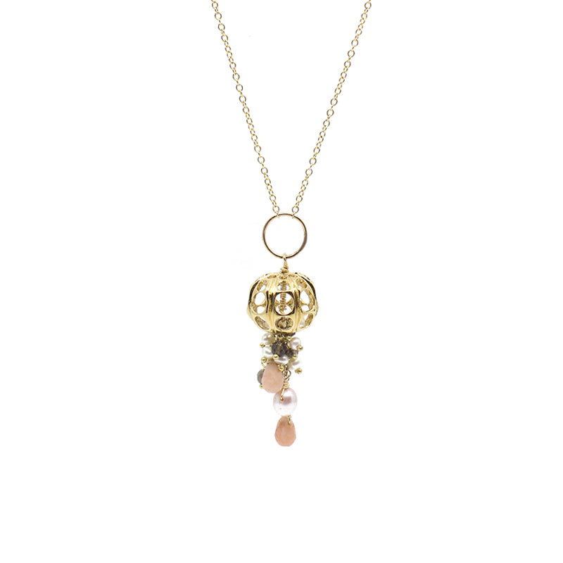 Gold Jellyfish Necklace - Elegant 18K Gold Plated Marine Jewelry by Louise Douglas | Perfect for Beach Weddings, Ocean-Themed Parties & Unique Gifts