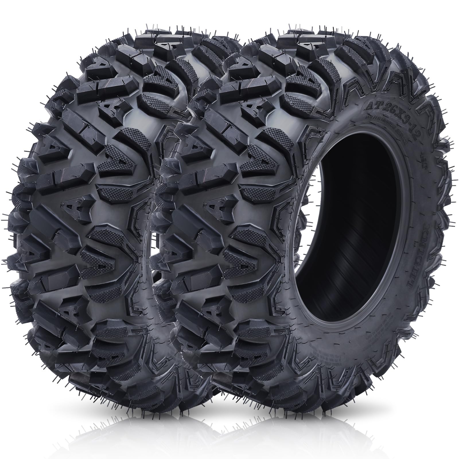 Set of 2 WHIZMIA ATV/UTV All-Terrain Tires 26x11-12 - 6 PR Tubeless Bias Tires for Off-Road, Mud, Sand & Trail Riding - Durable & High-Performance