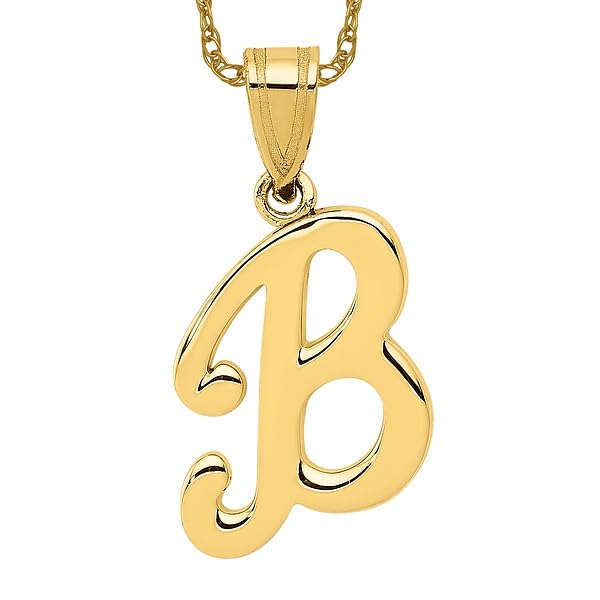 14K Solid Yellow Gold Dainty Letter B Initial Name Monogram Necklace - Personalized Jewelry Gift for Women, Perfect for Birthdays, Anniversaries & Everyday Elegance