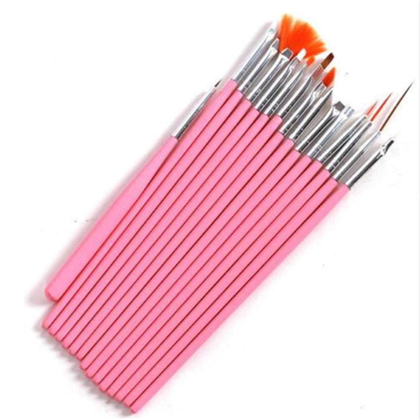 Sevenfly 15-Piece Round Pointed Tip Paint Brush Set - Professional Artist Brushes for Acrylic, Oil, Watercolor, Face & Nail Art (Pink) - Perfect for Canvas Painting, Makeup Application & DIY Craft Projects
