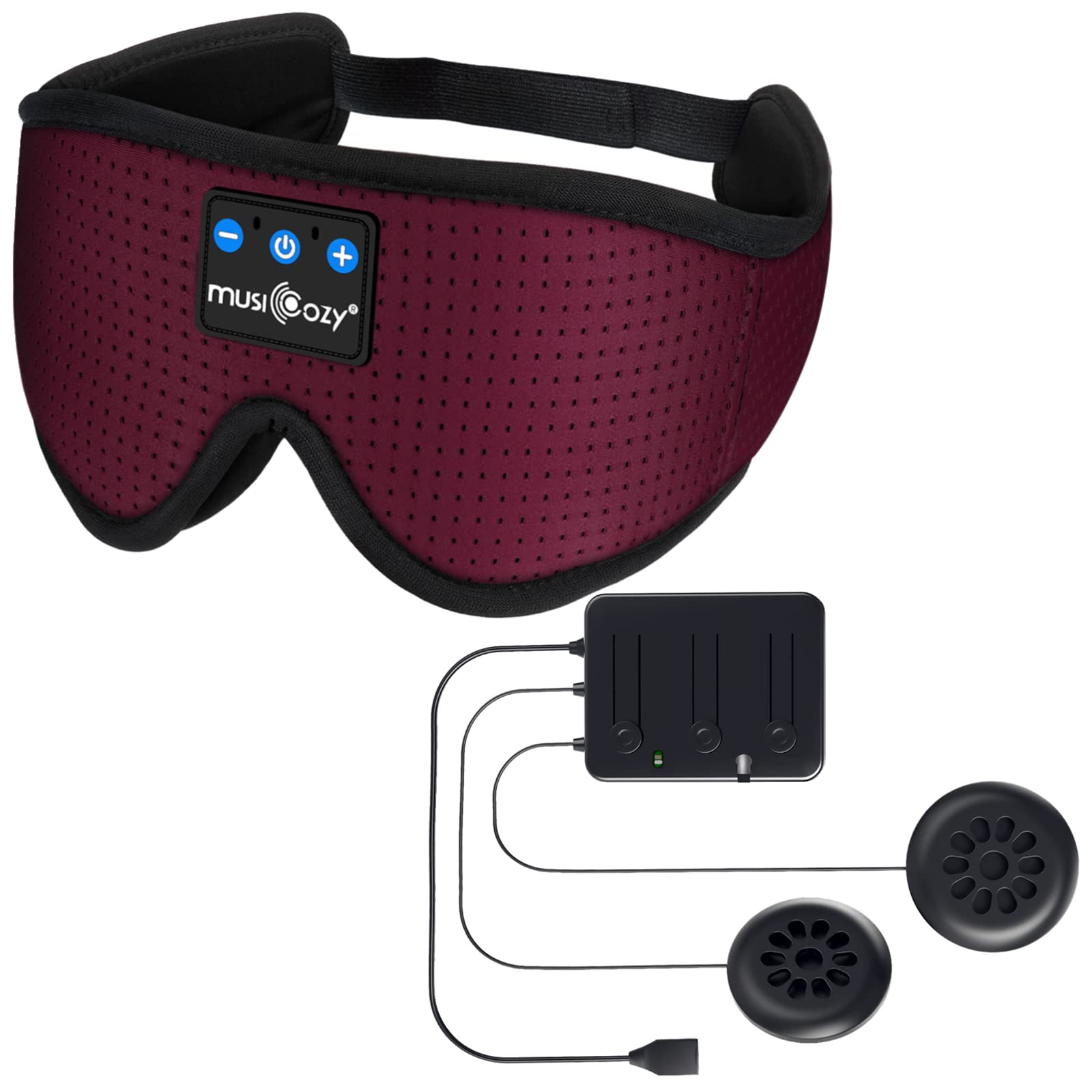 MusiCozy 3D Sleep Headphones Bluetooth 5.2 Sleeping Eye Mask with Built-in Speakers & USB Charging Cable - Perfect for Travel, Meditation & Nighttime Relaxation