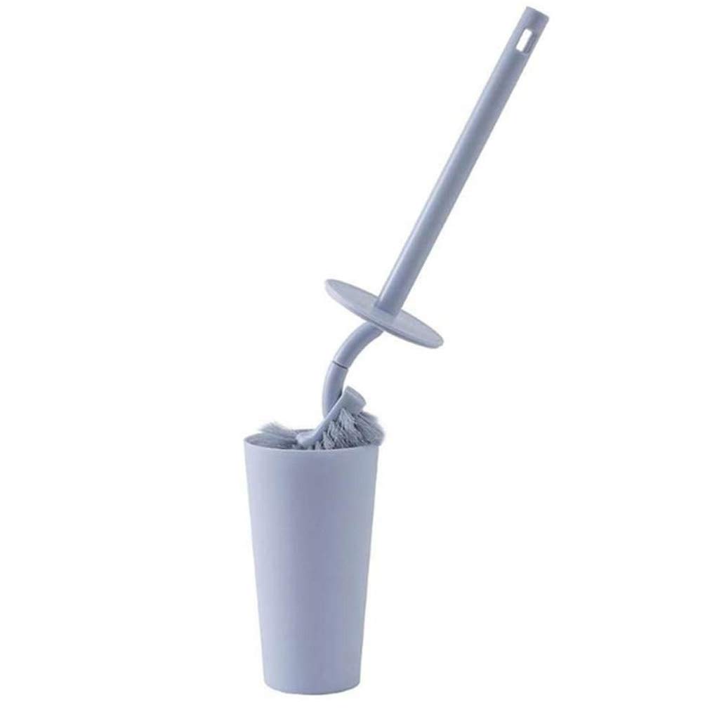WSZJJ Compact Free Standing Plastic Toilet Brush Holder with Bathroom Storage Shelf - Sturdy & Deep Cleaning Design (Color A) - Perfect for Small Bathrooms, RVs & Apartments