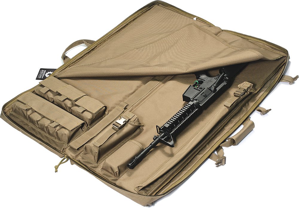 Loaded Gear 40 Inch Tactical Rifle Gun Case with Convertible Shooting Mat - Durable Brown Firearm Storage for Range, Hunting & Outdoor Shooting Practice