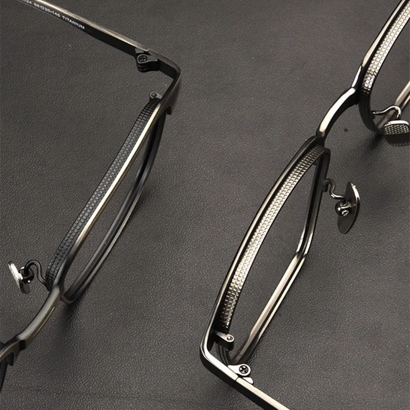 Stylish Black Unisex Titanium Full Rim Square Eyeglasses 49024 - Perfect for Work, Reading & Fashion Accessories