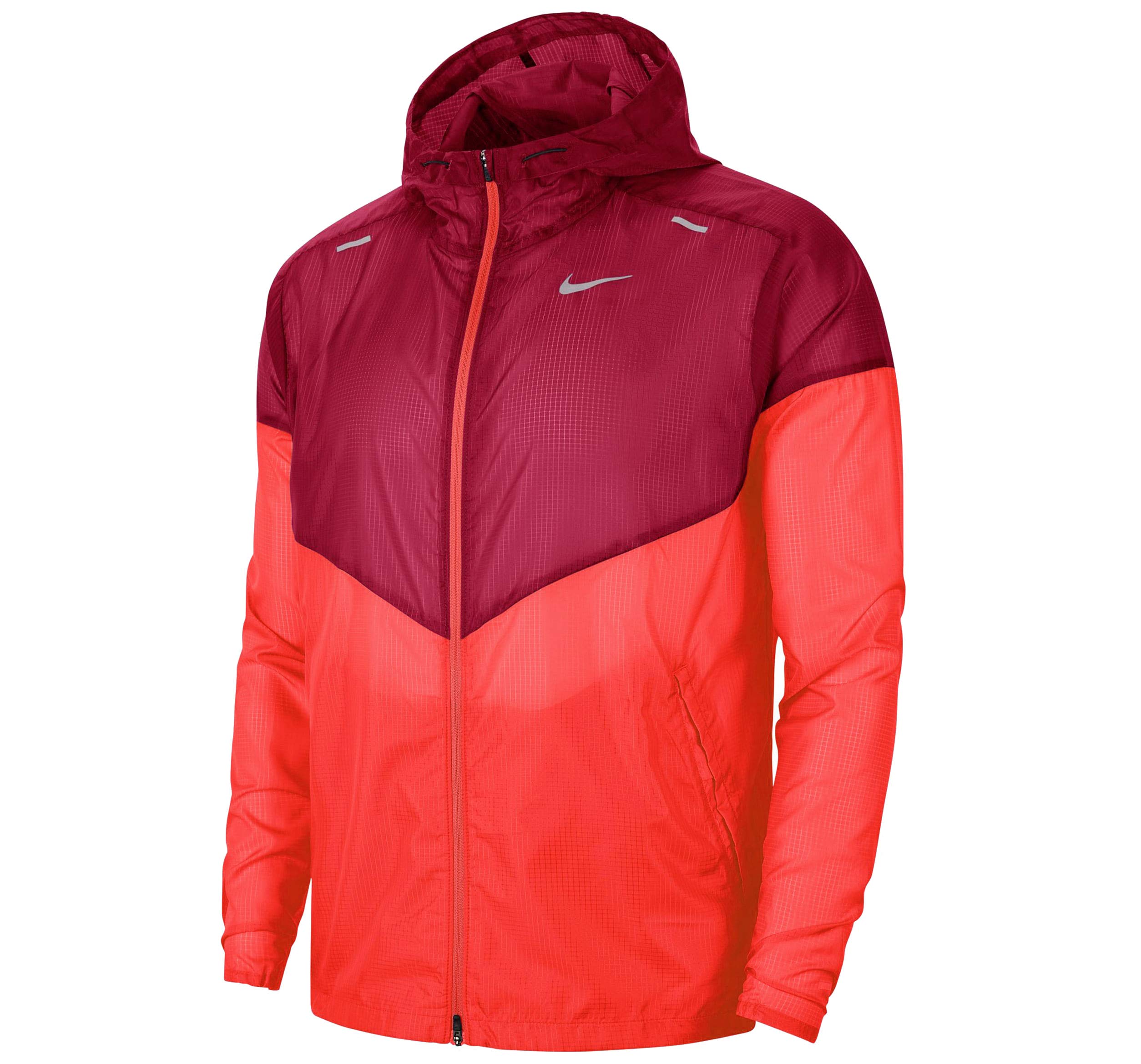Nike Windrunner Jacket for Men & Women - Laser Crimson/Noble Red/Reflective Silver - Lightweight Water-Resistant Running Jacket - Perfect for Jogging, Hiking & Outdoor Sports