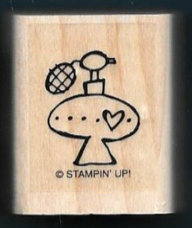 Wooden Rubber Stamp for Card Making - DIY Scrapbooking & Crafting - Perfume Atomizer Spray Bottle for Essential Oils & Fragrances - Valentine's Day Gift Idea - Perfect for Handmade Cards, Aromatherapy & Home Decor