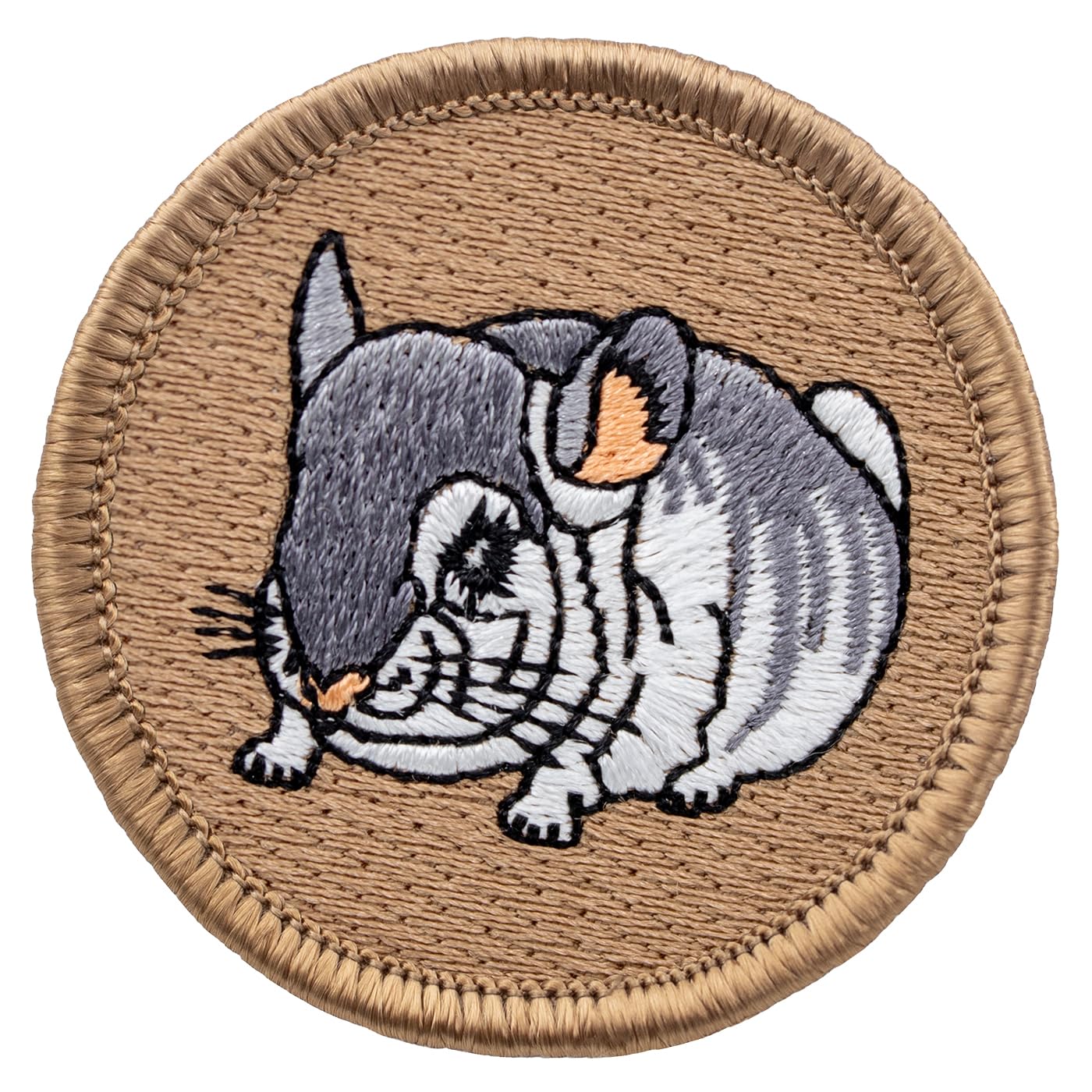 Chinchilla Patrol Patch - 2 Inch Round Embroidered Iron On Patch for Jackets, Hats & Backpacks - Fun Animal Emblem for Outdoor Enthusiasts & Pet Lovers