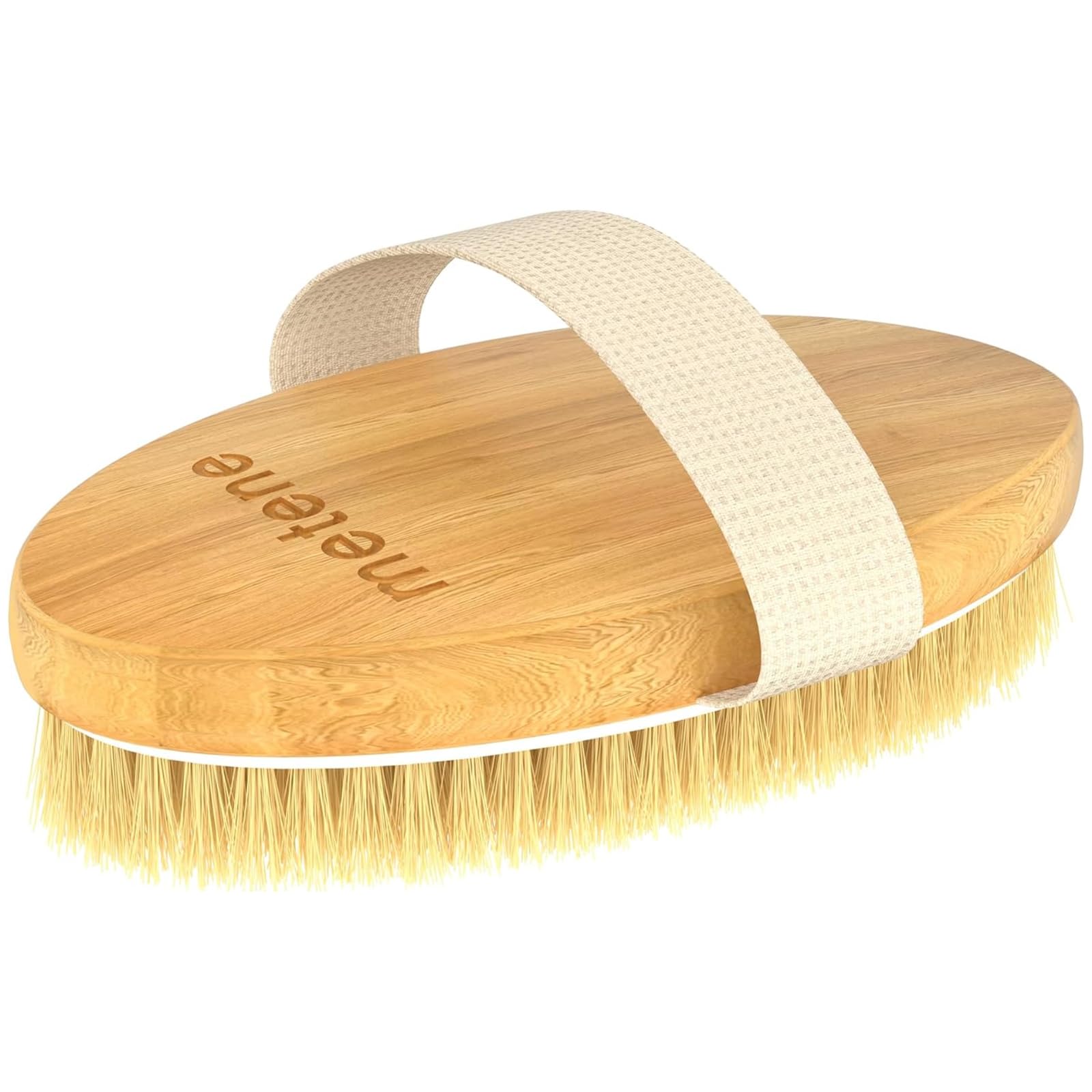 Metene Dry Brushing Body Brush – Natural Bristle Exfoliating Scrubber for Dry Skin, Improves Circulation, Reduces Ingrown Hairs & Cellulite – Perfect for Spa, Self-Care & Lymphatic Drainage Routine