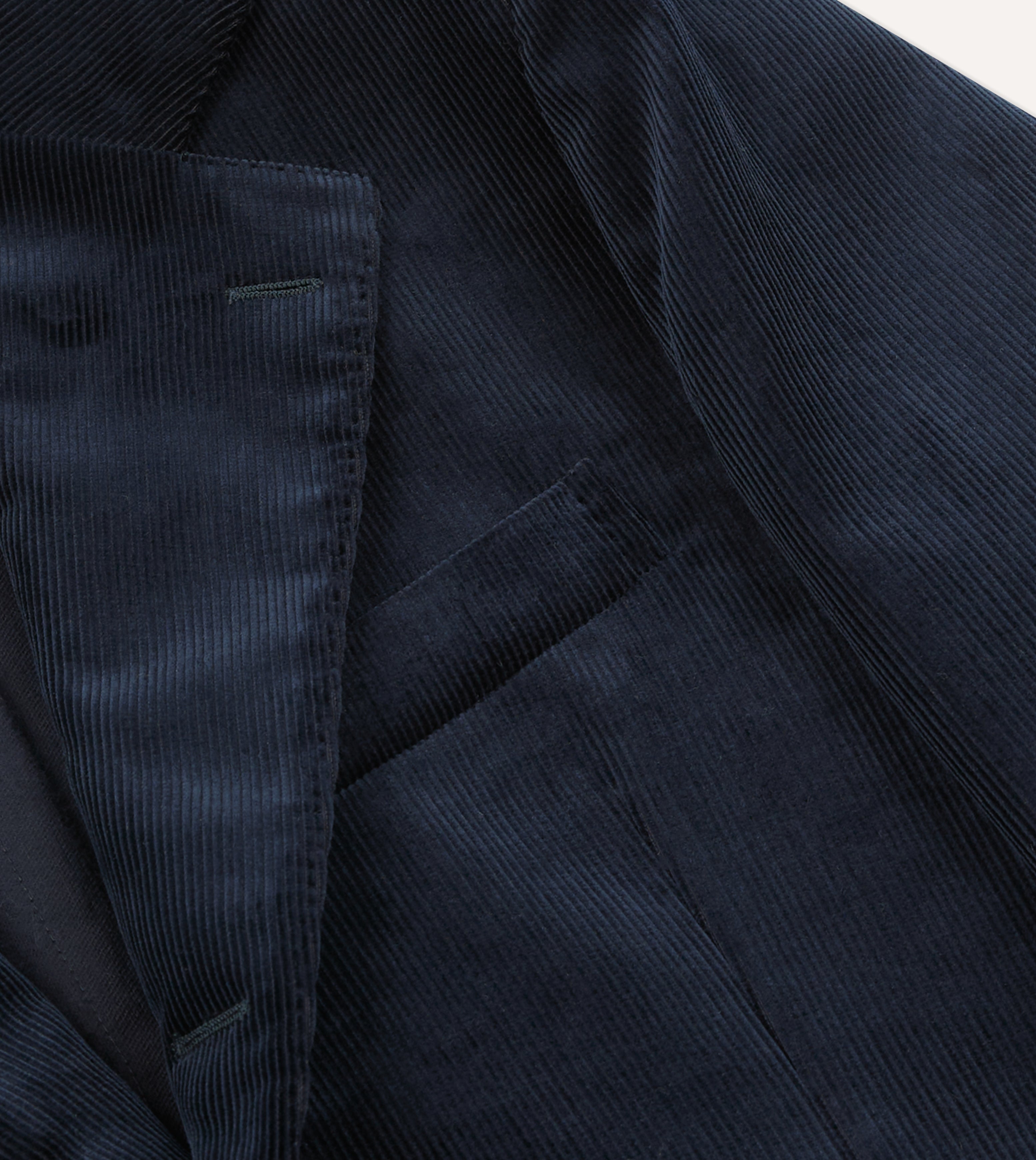 Navy Blue Mid Wale Cotton Corduroy Tailored Jacket for Men - Classic Slim Fit Blazer for Business Casual, Date Night & Fall Outfits
