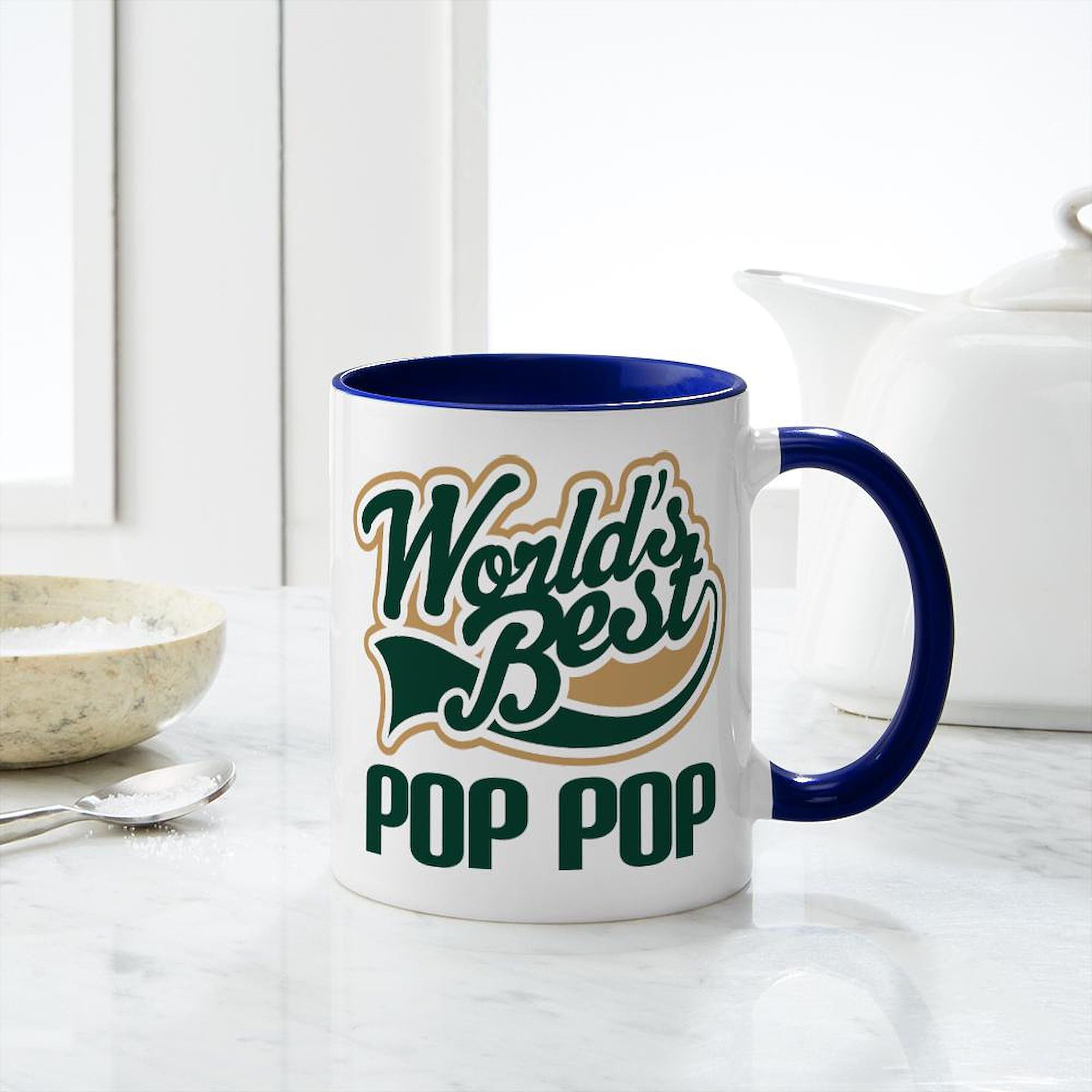 World's Best 11 oz (325 ml) Ceramic Coffee Mug - Perfect for Home, Office & Gifts | CafePress Pop Pop Mug