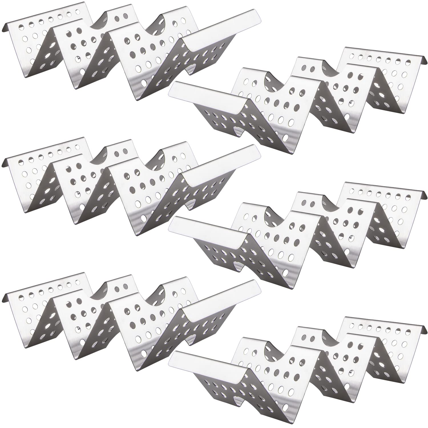 Stainless Steel Taco Holders Set of 6 - Oven, Dishwasher & Grill Safe Taco Stand Rack with Tray Style - Perfect for Taco Night, Parties, BBQs & Mexican Cuisine
