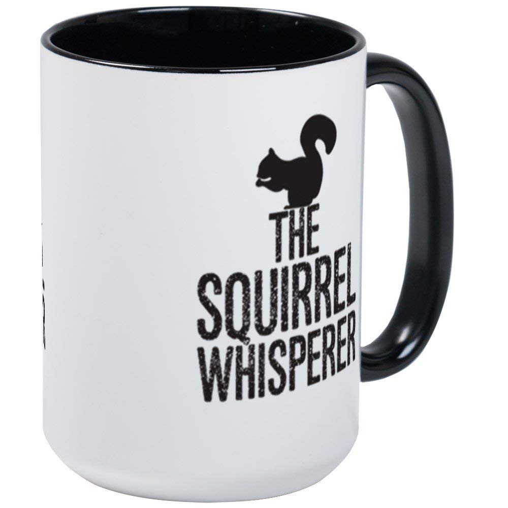 The Squirrel Whisperer 11oz Ceramic Coffee Mug - Insulated Ringer Handle Cup for Hot & Cold Drinks - Perfect for Home, Office or Camping Use