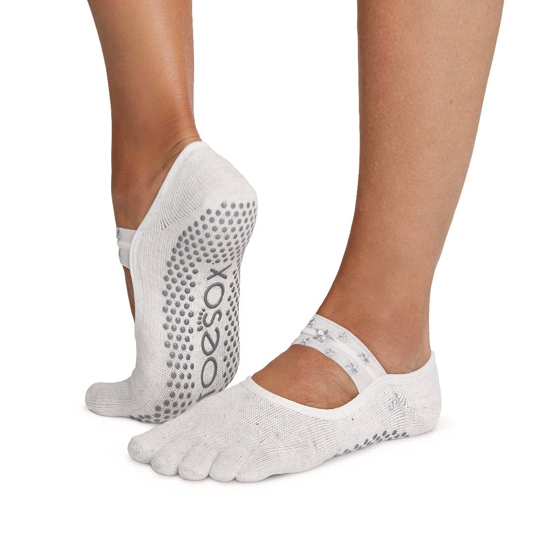 ToeSox Mia Grip Yoga Socks - Non-Slip Grip Socks for Pilates, Barre & Dance - Improve Balance & Stability During Workouts
