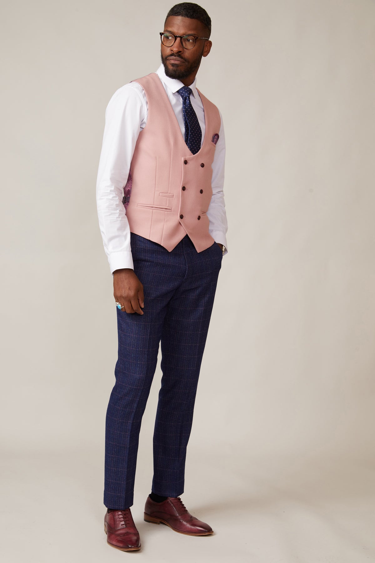 Elegant Pink Double Breasted Waistcoat for Women - Formal & Business Attire - Perfect for Weddings, Office Wear and Special Occasions