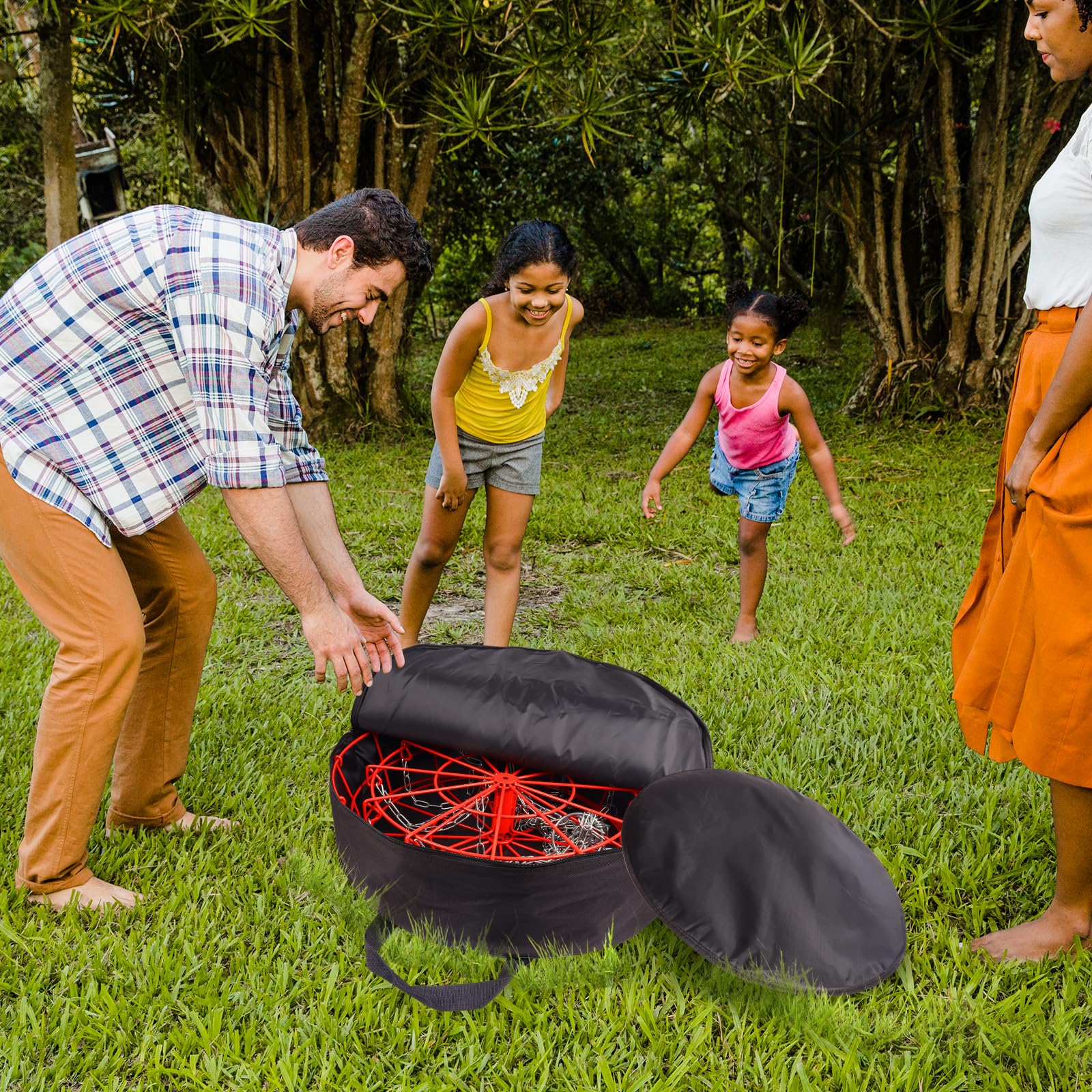 **GSE Disc Golf Basket Carrying Bag - Portable Storage for 12-Chain & 24-Chain Golf Targets - Durable Transit Bag for Disc Golf Frisbee Baskets (Bag Only) - Perfect for Tournaments, Practice & Outdoor Play**