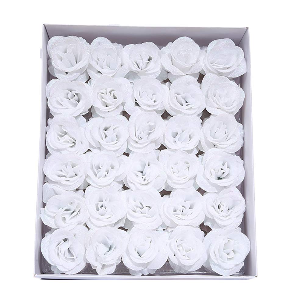 Lucare 30Pcs Artificial Dried Rose Flower Heads - Realistic Fake Roses for Wedding Decorations, Party Centerpieces, Valentine's Day Gifts & Romantic Home Decor