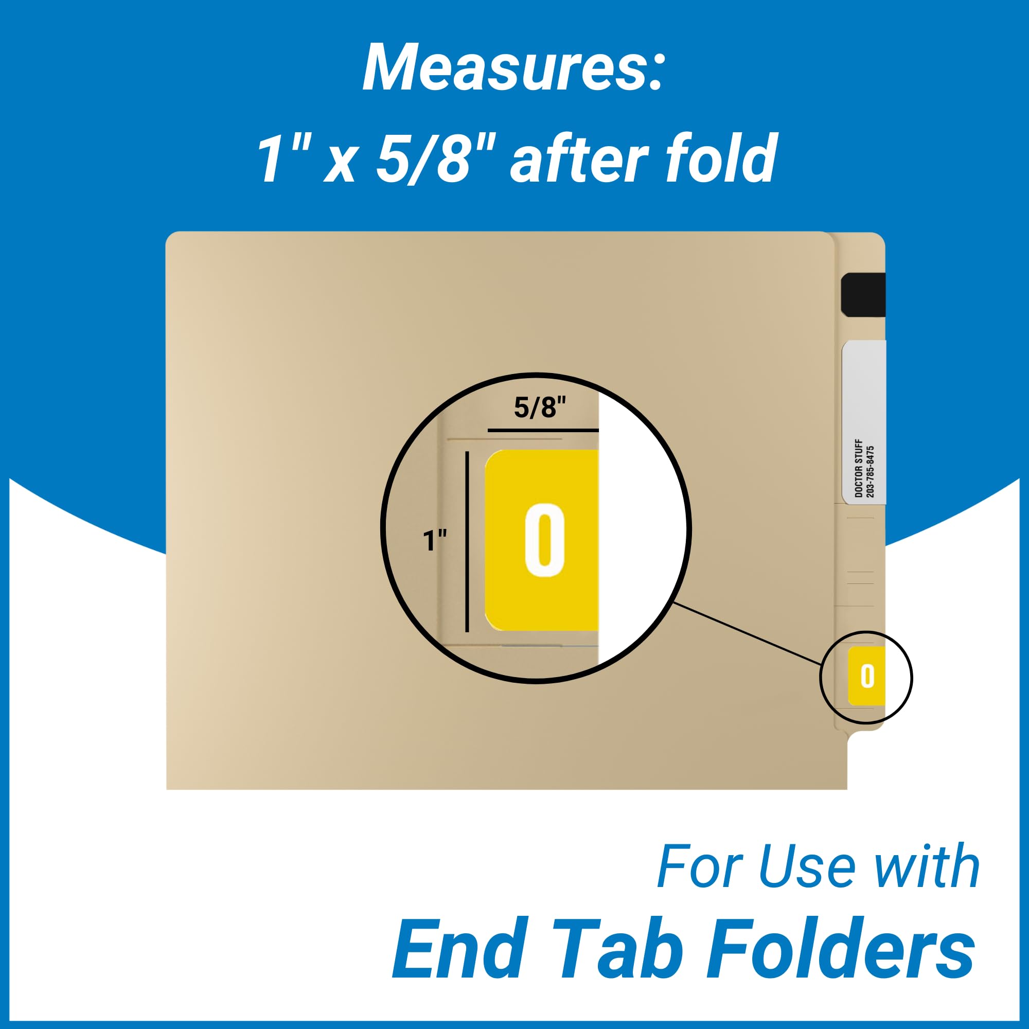 Doctor Stuff File Folder Labels - Complete Set of Numbers 0-9 (500 Labels/Roll, 10 Rolls) - 1