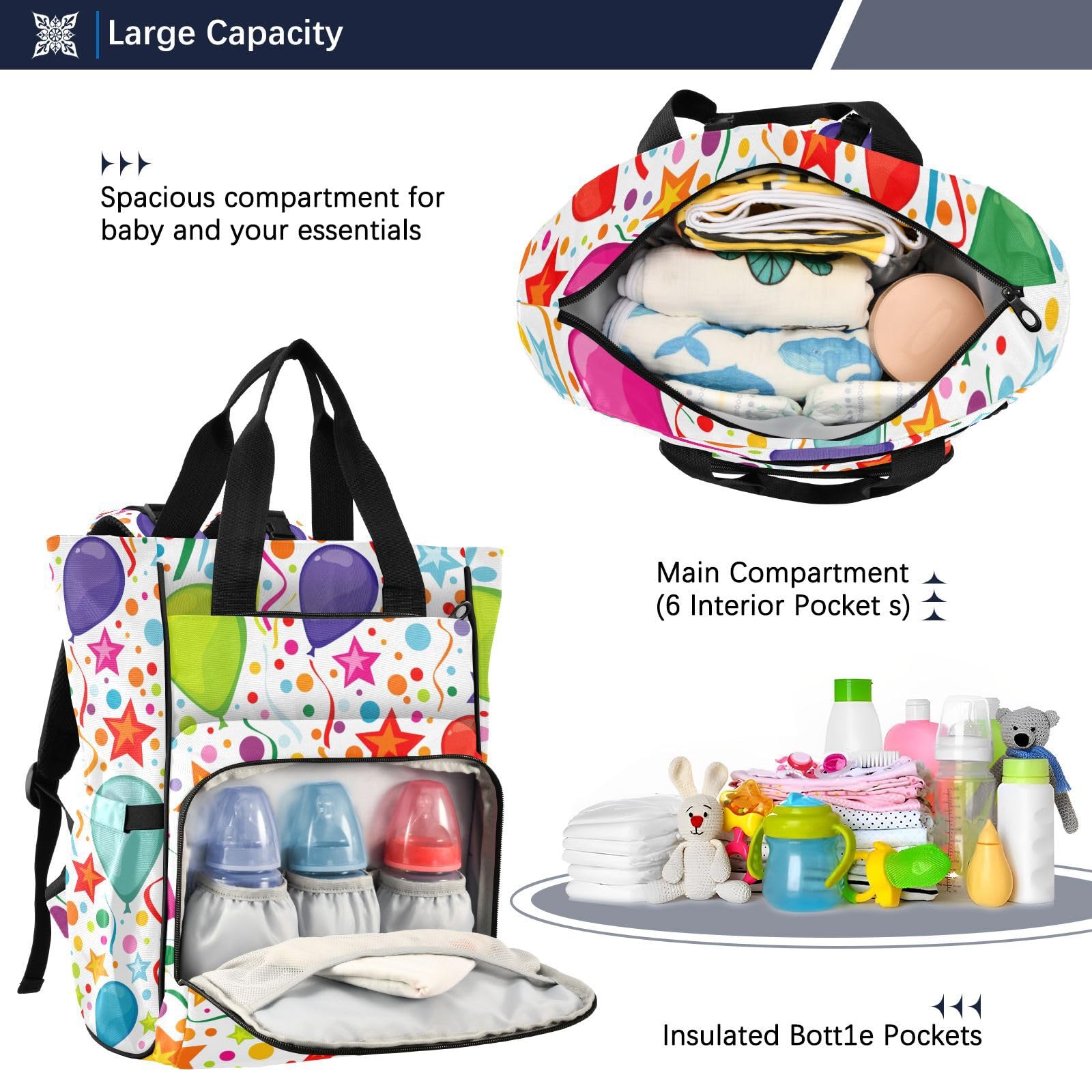 **SPRIPORT Baby Diaper Backpack - Waterproof Travel Nappy Changing Bag with Stroller Straps & Bottle Storage, Large Capacity for Boys & Girls - Perfect for Birthday Parties, Shopping, Hiking & Travel Essentials**    *(Use Case: Ideal for parents on-the-go, baby showers, family outings, and everyday diaper storage.)*