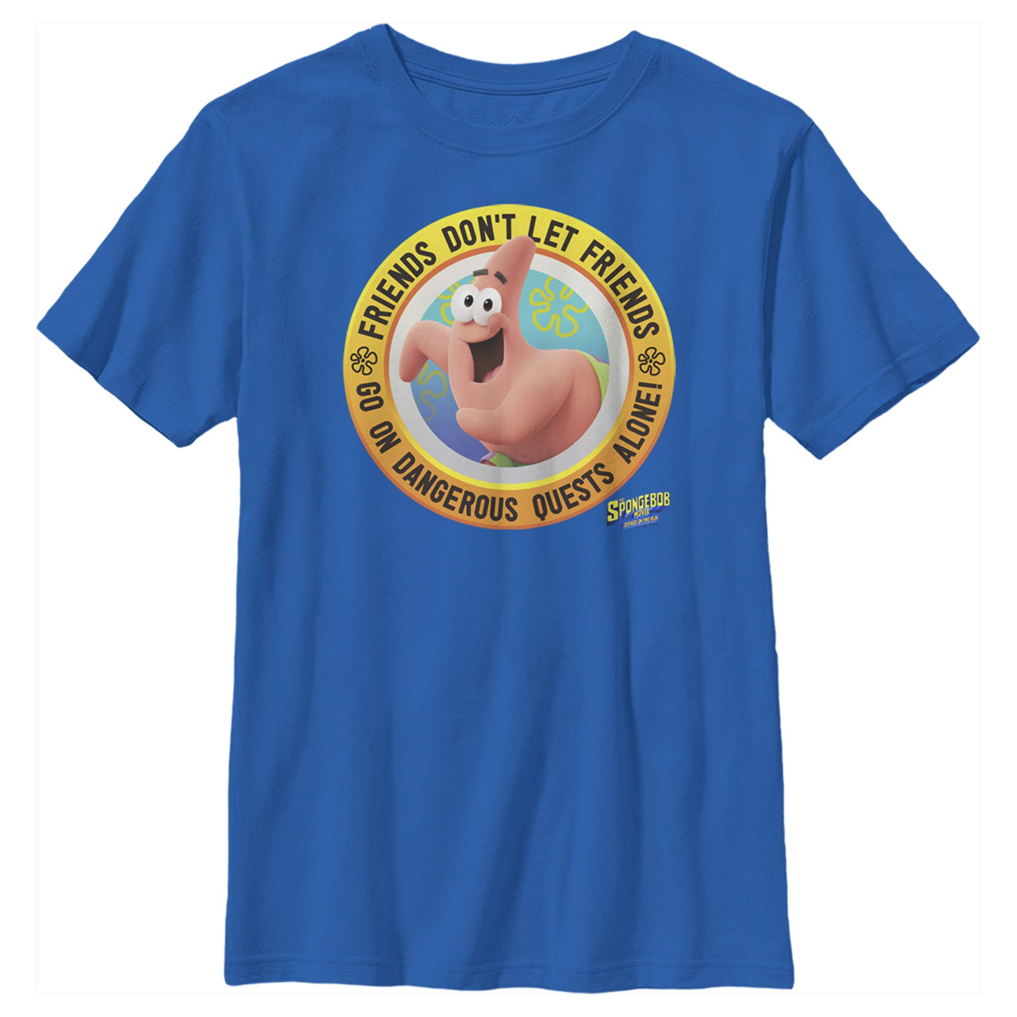 Spongebob Squarepants Patrick Don't Quest Alone Boys' Graphic T-Shirt - Fun Cartoon Character Tee for Kids, Birthday Gifts & Casual Wear