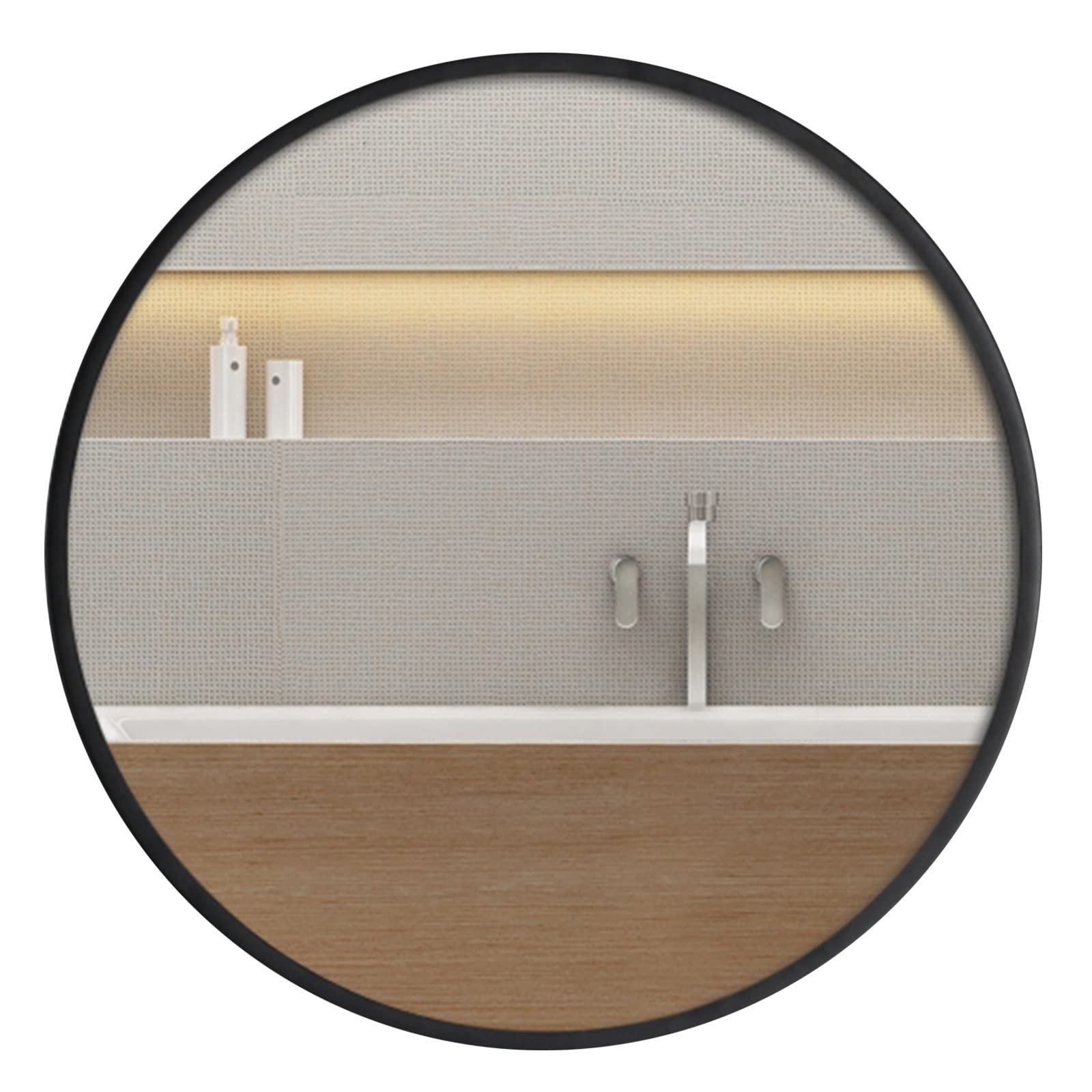 SNWGPLY Black Gold Silver Circle Metal-Frame Wall Mirror - Modern Bathroom & Vanity Mirror - Elegant Cosmetic Mirror for Bathroom, Living Room, Bedroom & Entryway Decor - Perfect for Makeup, Home Styling & Wall Decoration