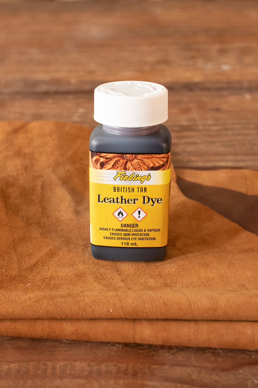 Fiebing's Leather Dye 118ml (4oz) - British Brown Color for Leather Crafting, Shoes, Bags & Furniture Restoration | Professional Quality Leather Stain for DIY Projects