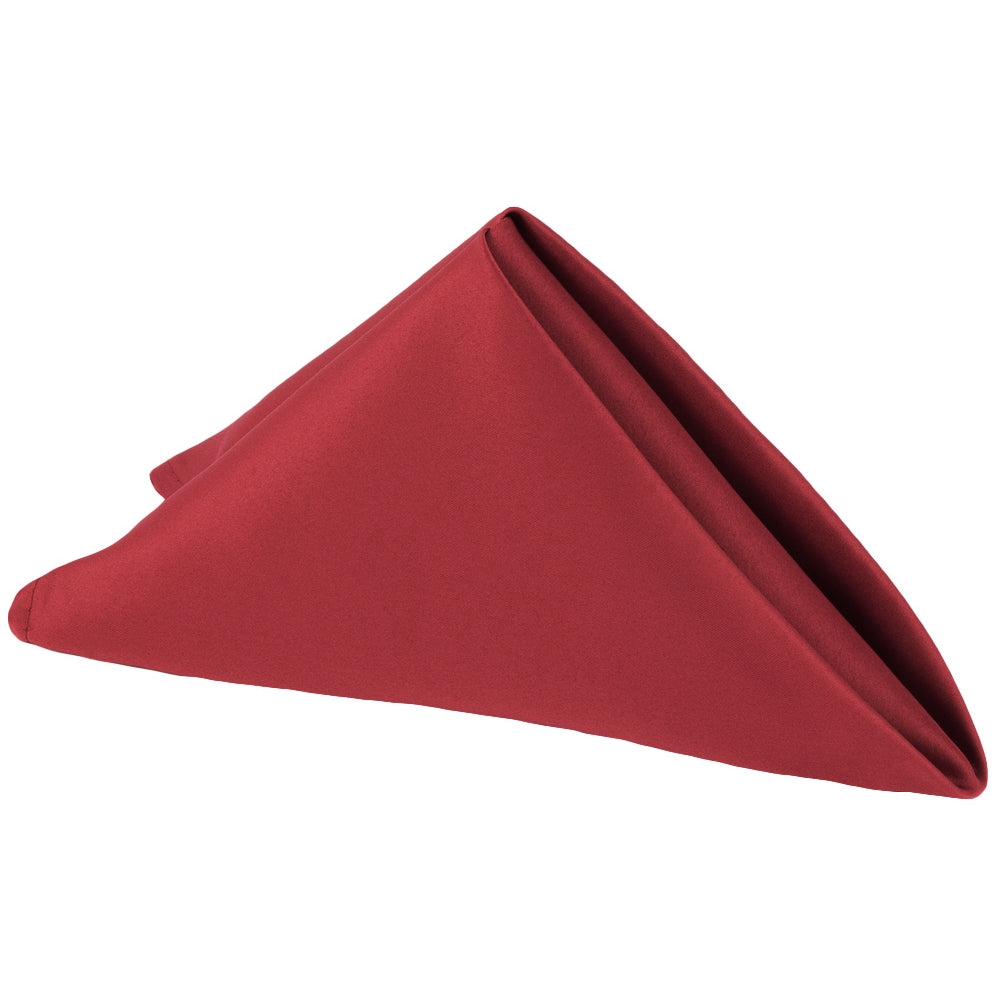 Luxury Lamour Satin Napkins 20x20 Inches - Apple Red Color for Elegant Dinner Parties, Weddings & Formal Events