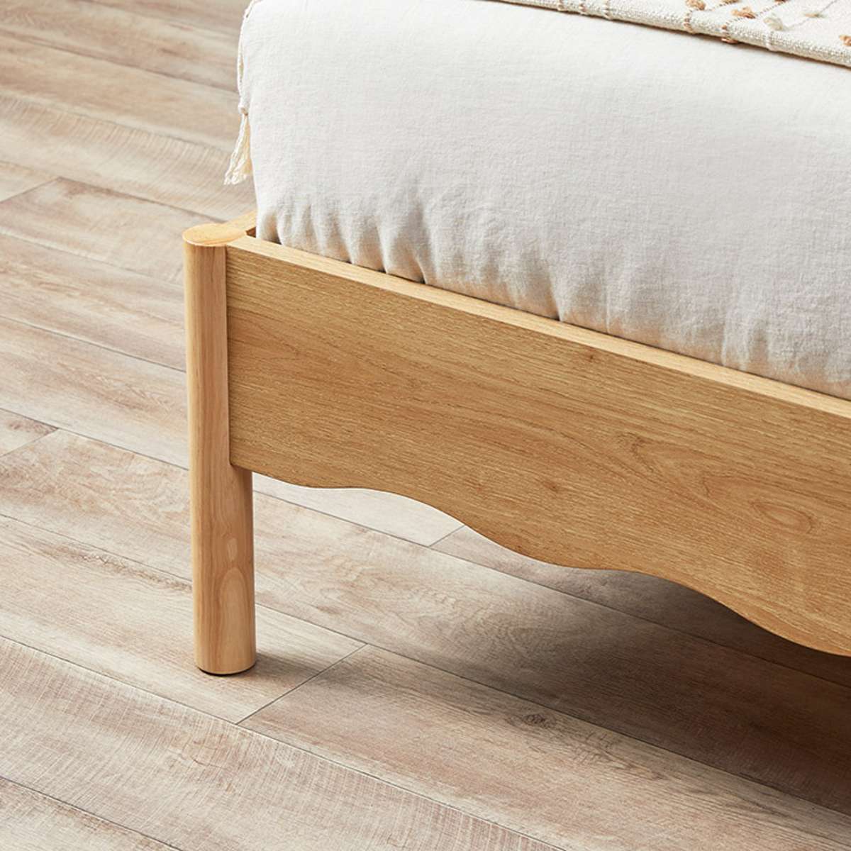 Malena Queen Size Bed Frame - Natural Wood Finish for Bedroom Decor | Perfect for Master Bedroom, Guest Room & Modern Home Furniture