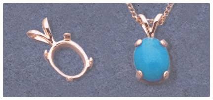 Premium 6x4mm Oval Cabochon Pendant Setting - Solid Sterling Silver or 14K Gold - Handcrafted in USA - Perfect for Jewelry Making, DIY Crafts & Gift Giving