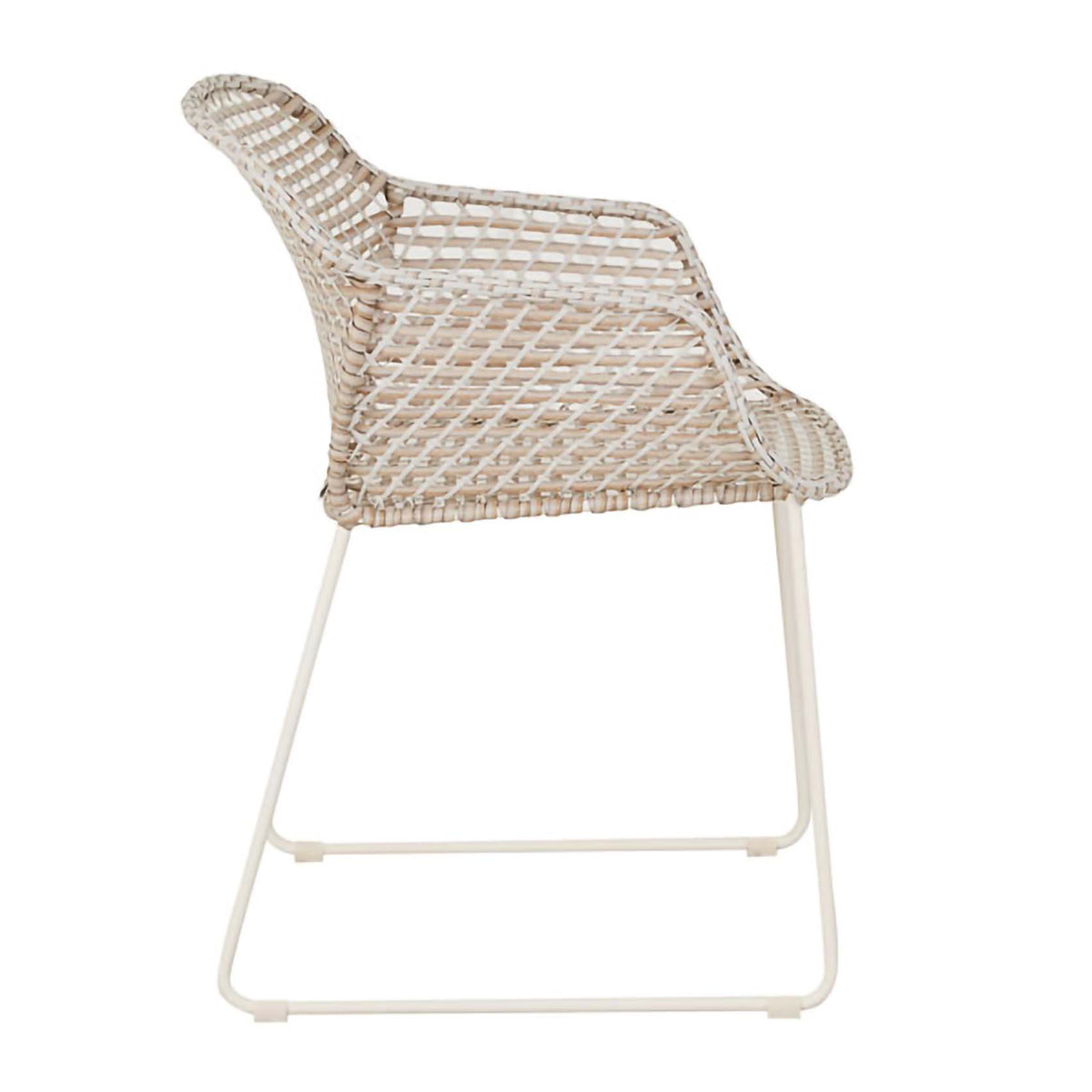 Cabana Link Dining Armchair - Modern Outdoor Patio Furniture for Dining Sets, Poolside Lounging & Garden Decor - Water-Resistant & Durable Wicker Design