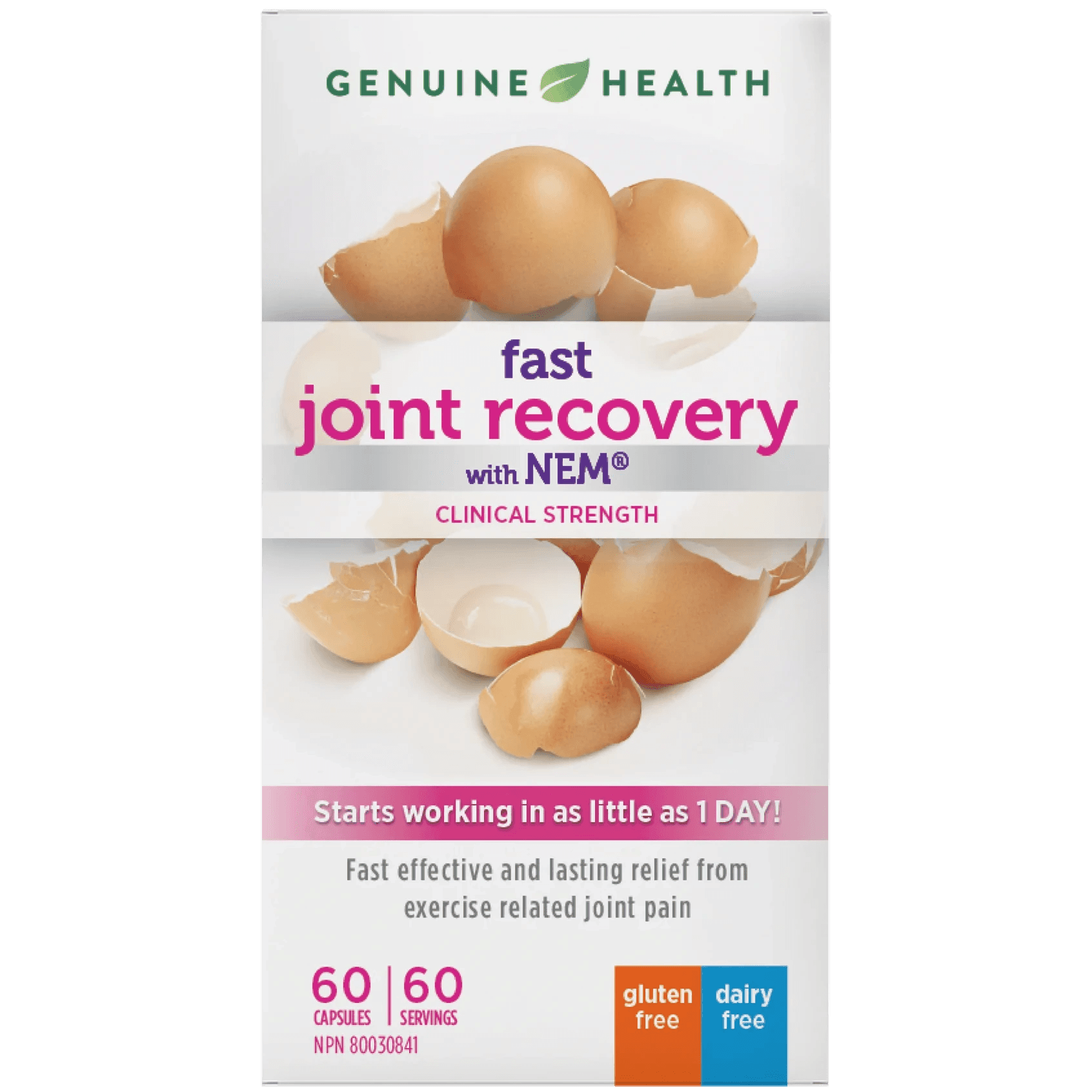 Genuine Health Fast Joint Recovery Supplement - 60 Capsules for Joint Pain Relief & Mobility Support | Ideal for Athletes & Active Adults