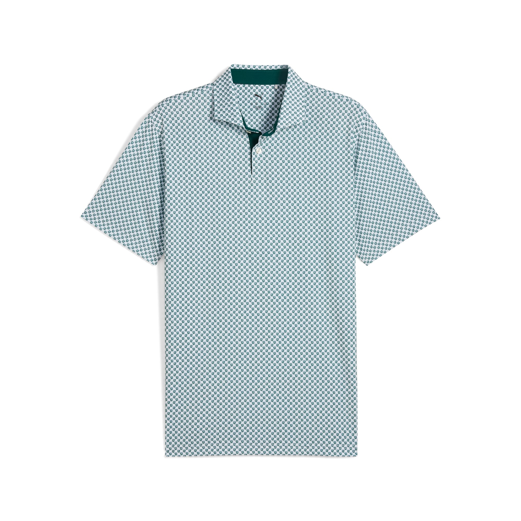 MATTR Micro Floral Golf Polo Shirt for Men - Breathable Moisture-Wicking Performance Tee - Perfect for Golf, Tennis & Casual Wear